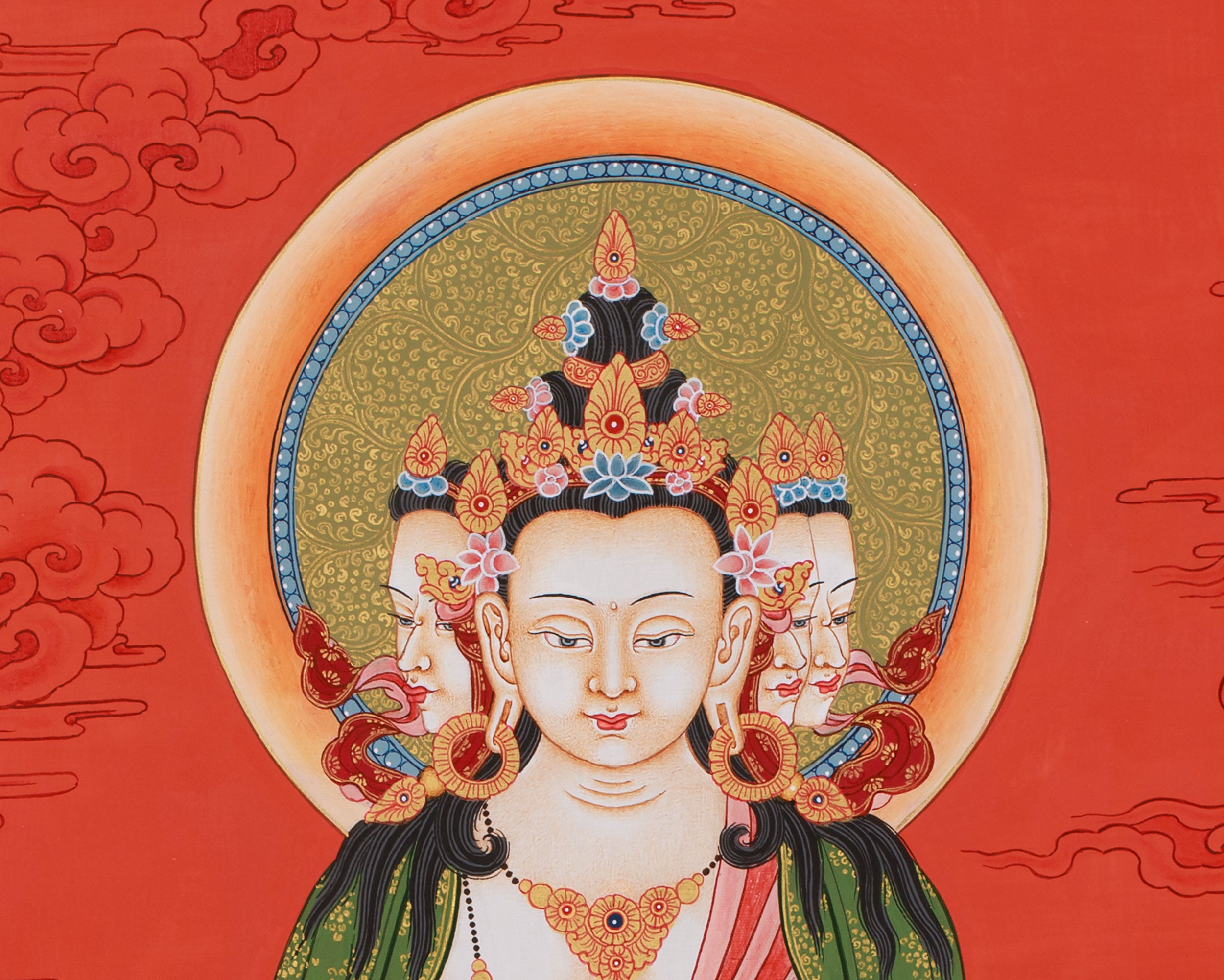 Vairochana Buddha Thangka | Tibetan Wisdom Deity Art
