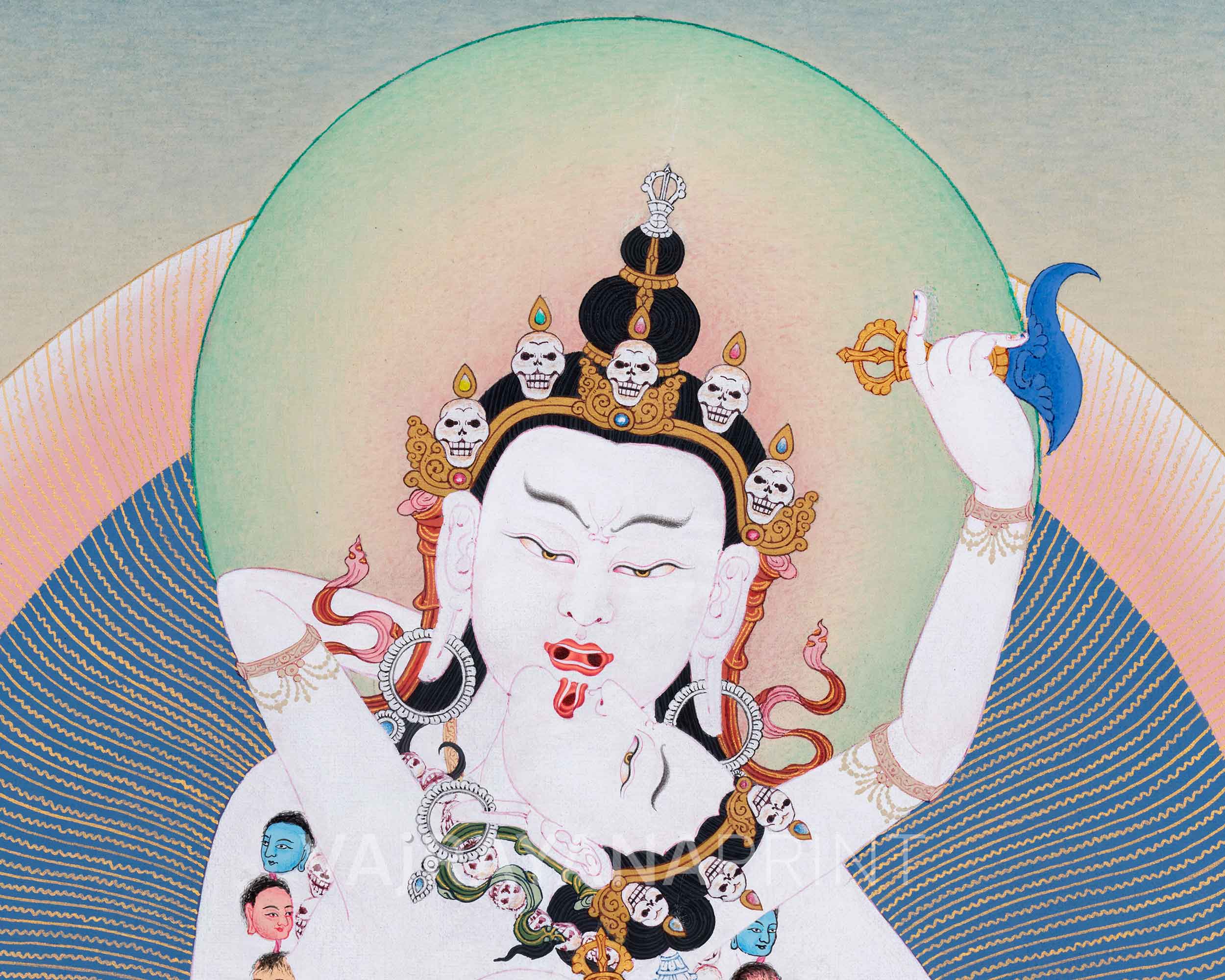 Vajrasattva with Consort Canvas Print | Deity of Purification and Spiritual Transformation