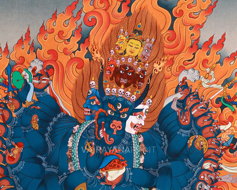 Wrathful Yidam, Yamantaka Canvas Print | Traditional Artwork