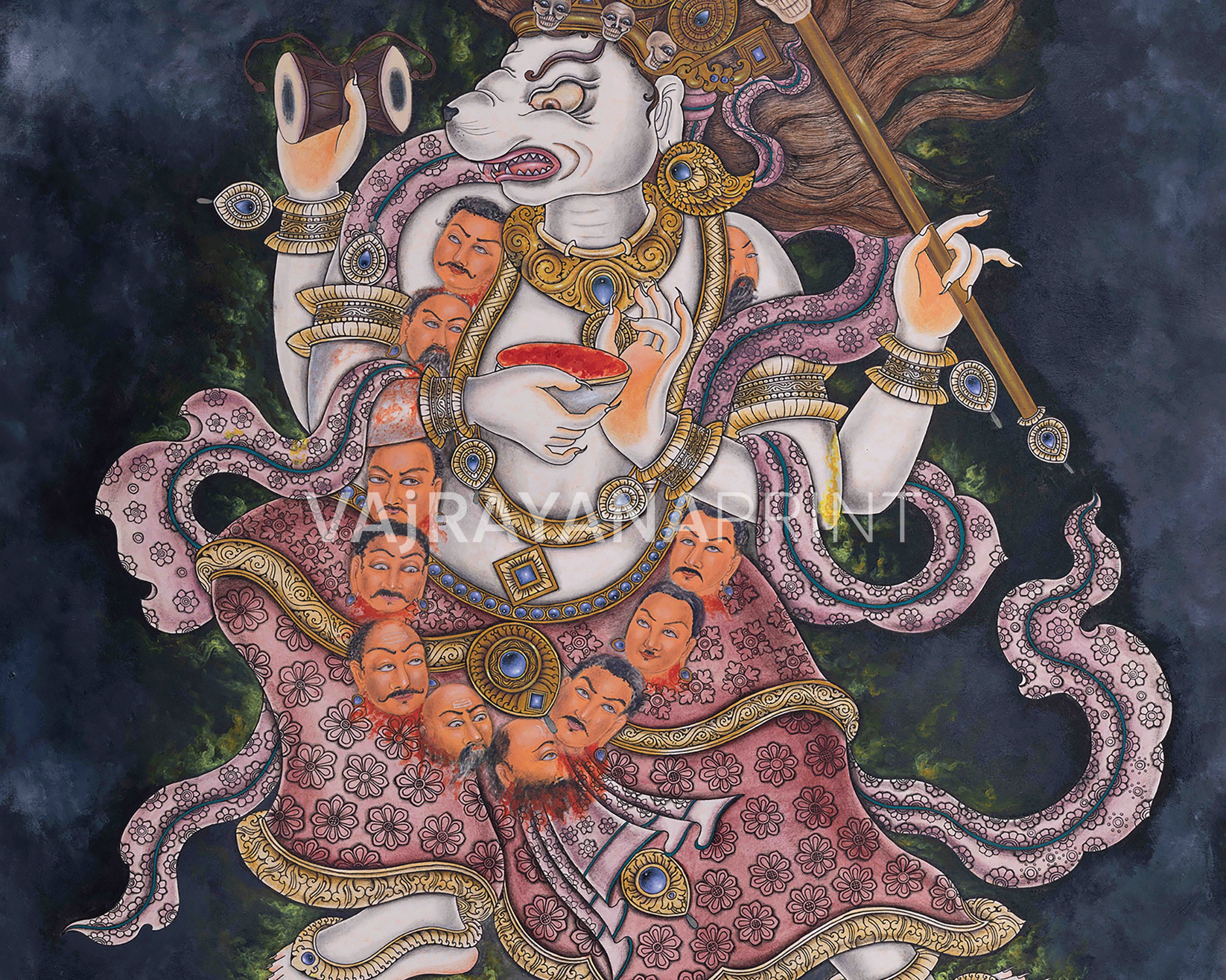 Singini Goddess Thangka Print | Wall Decor