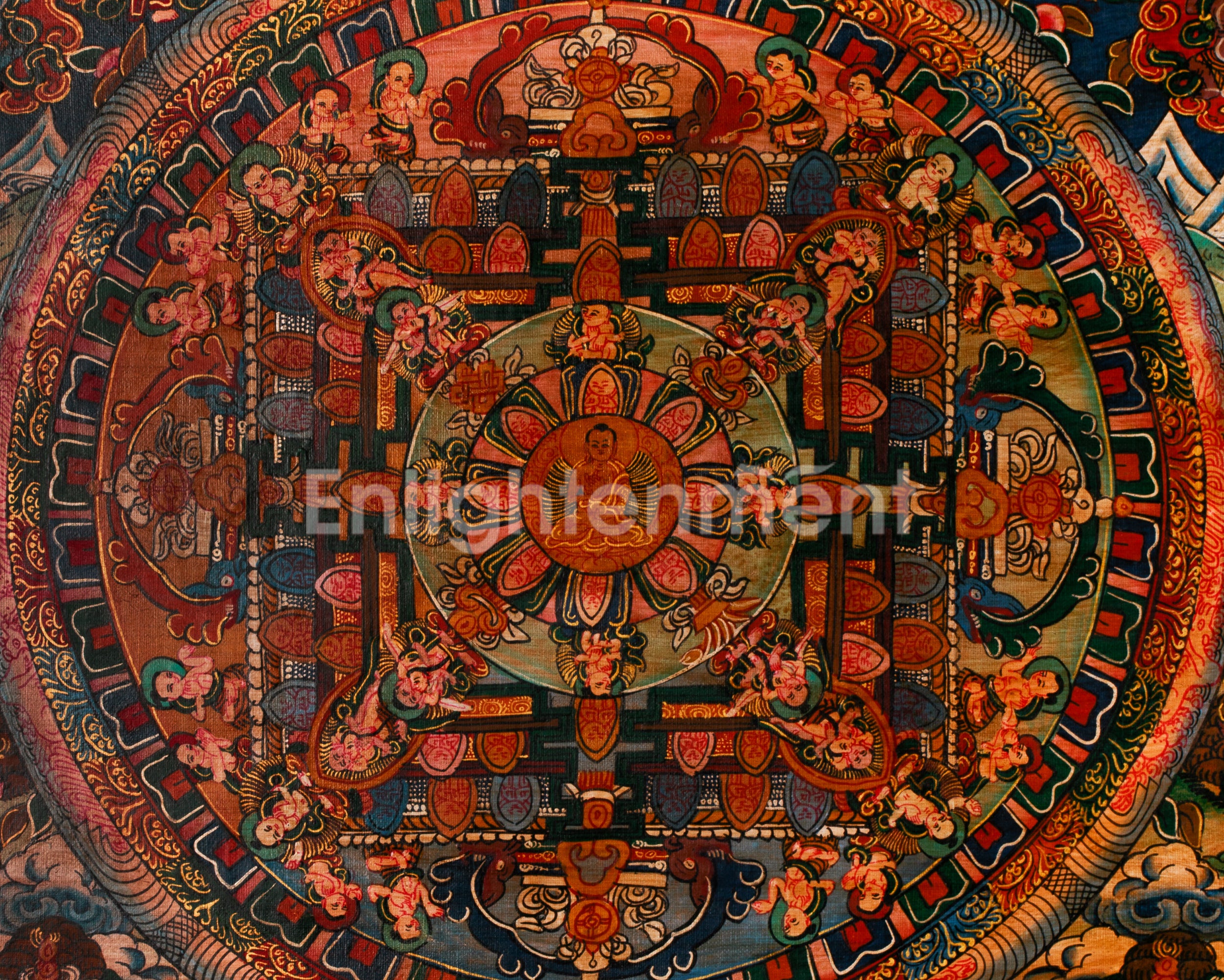 Dipankara (Buddha of Past) Mandala Thangka | Celestial Beings