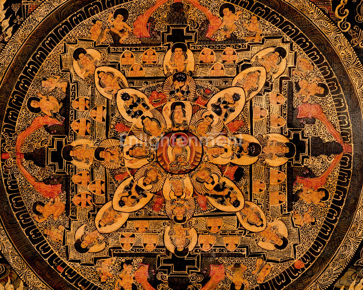 Buddha Mandala Art | Traditional Tibetan Thangka | Wall Decors