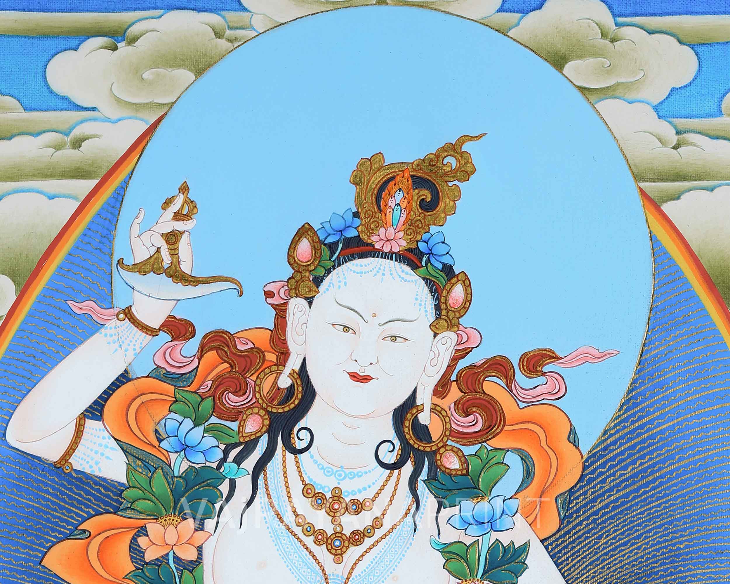 Standing Yeshe Tsogyal Print | Tibetan Yogini and Enlightened Consort of Guru Rinpoche