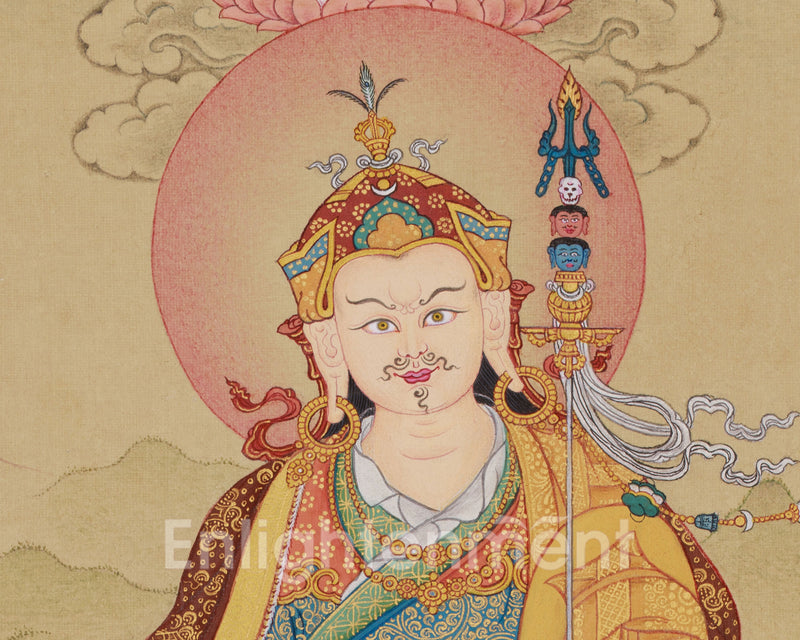 Guru Rinpoche With Amitabha Thangka | Spiritual Mastery and Wisdom