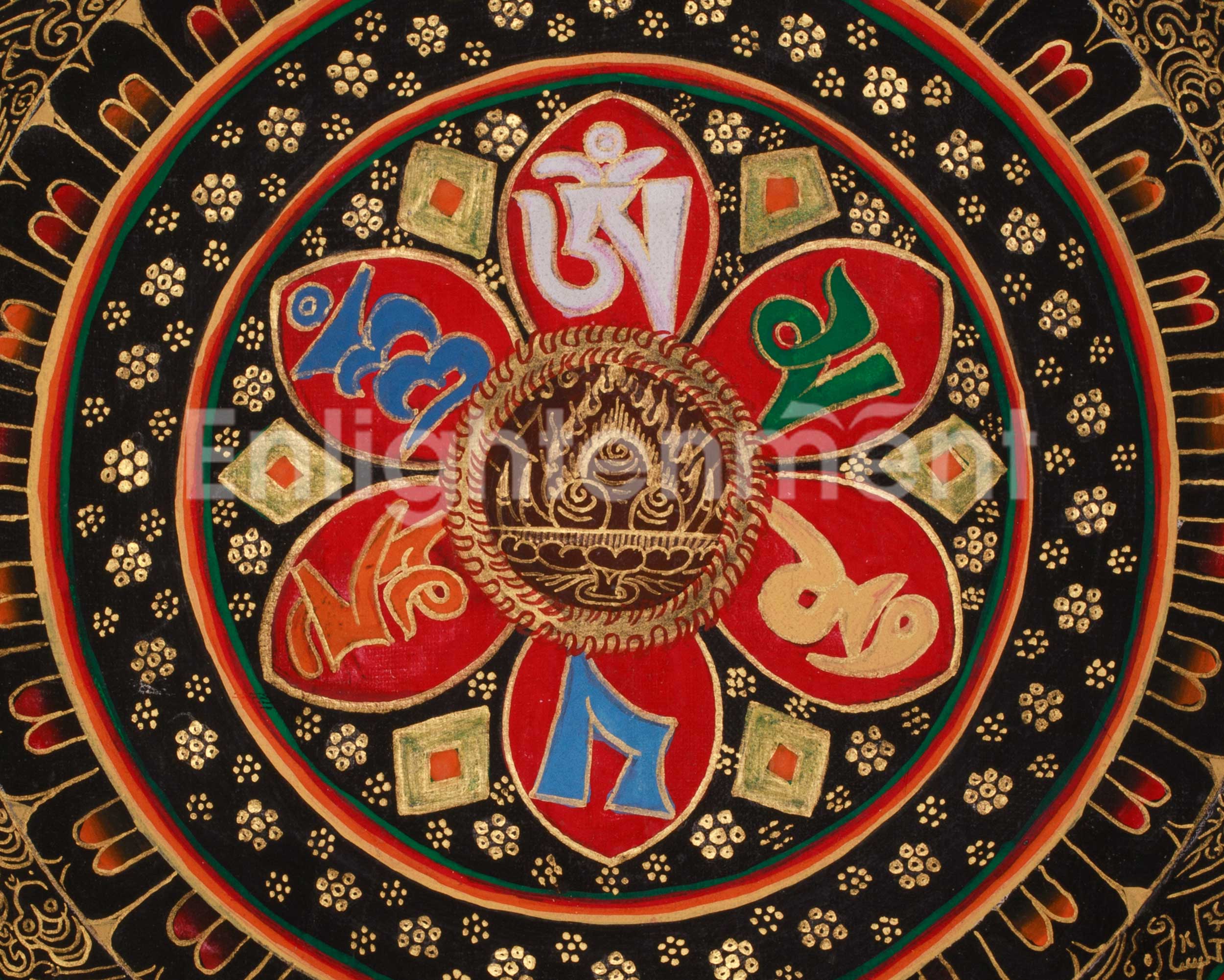 Healing Mantra Mandala Thangka | Spiritual Visualization | Sacred Buddhist Artwork