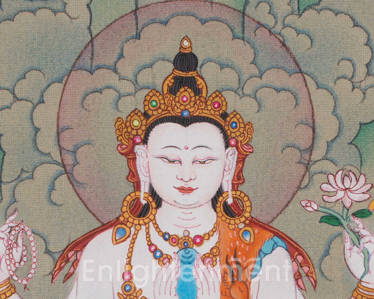 Avalokiteshvara Thangka | Chenrezig Artwork | Bodhisattva Deity