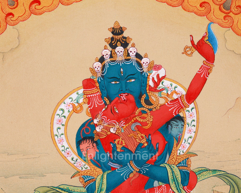 Chakrasamvara and Vajravarahi Yab Yum Thangka | Dakinis, Akshobhya, Sakya Mahakala Spiritual Artwork