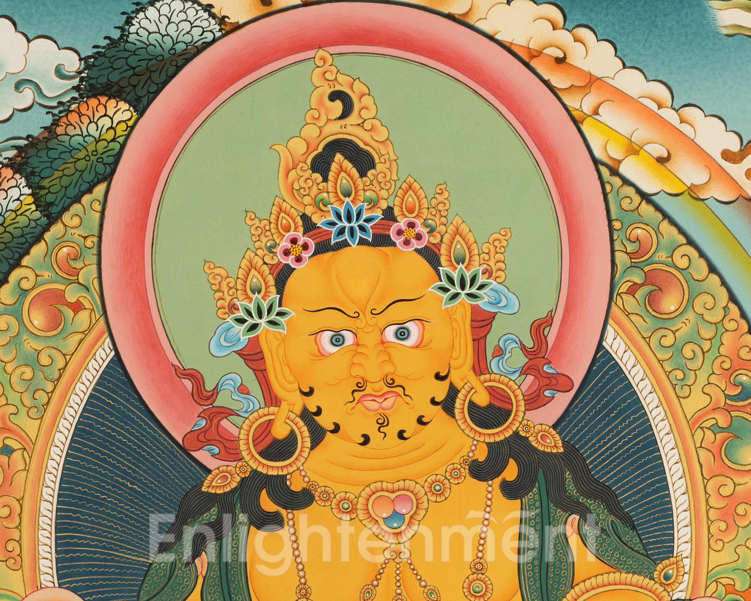 Yellow Dzambhala Artwork | Sacred Symbol of Wealth & Blessings