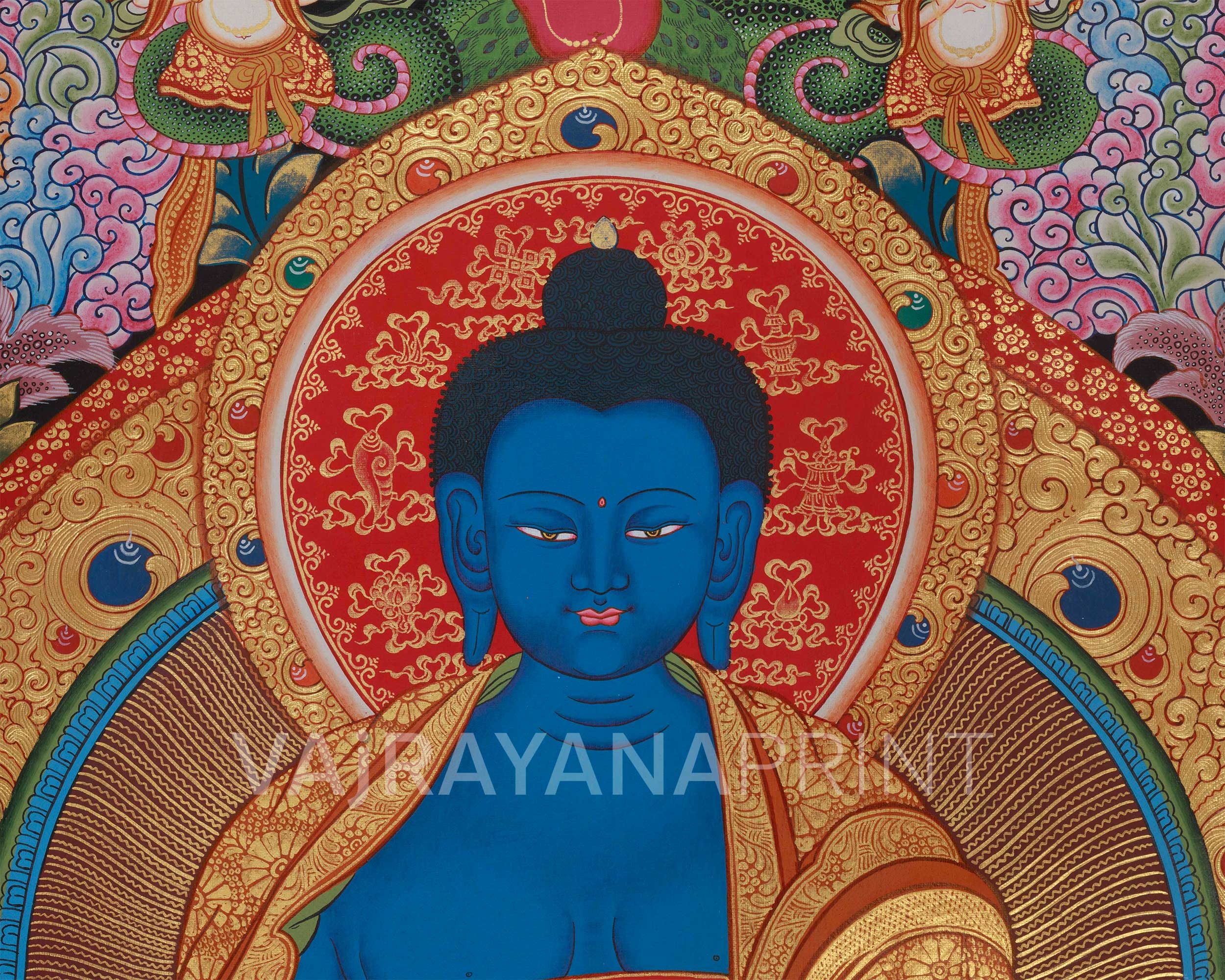 Golden Presence of Bhaishajyaguru, Medicine Buddha | Giclee Canvas Print