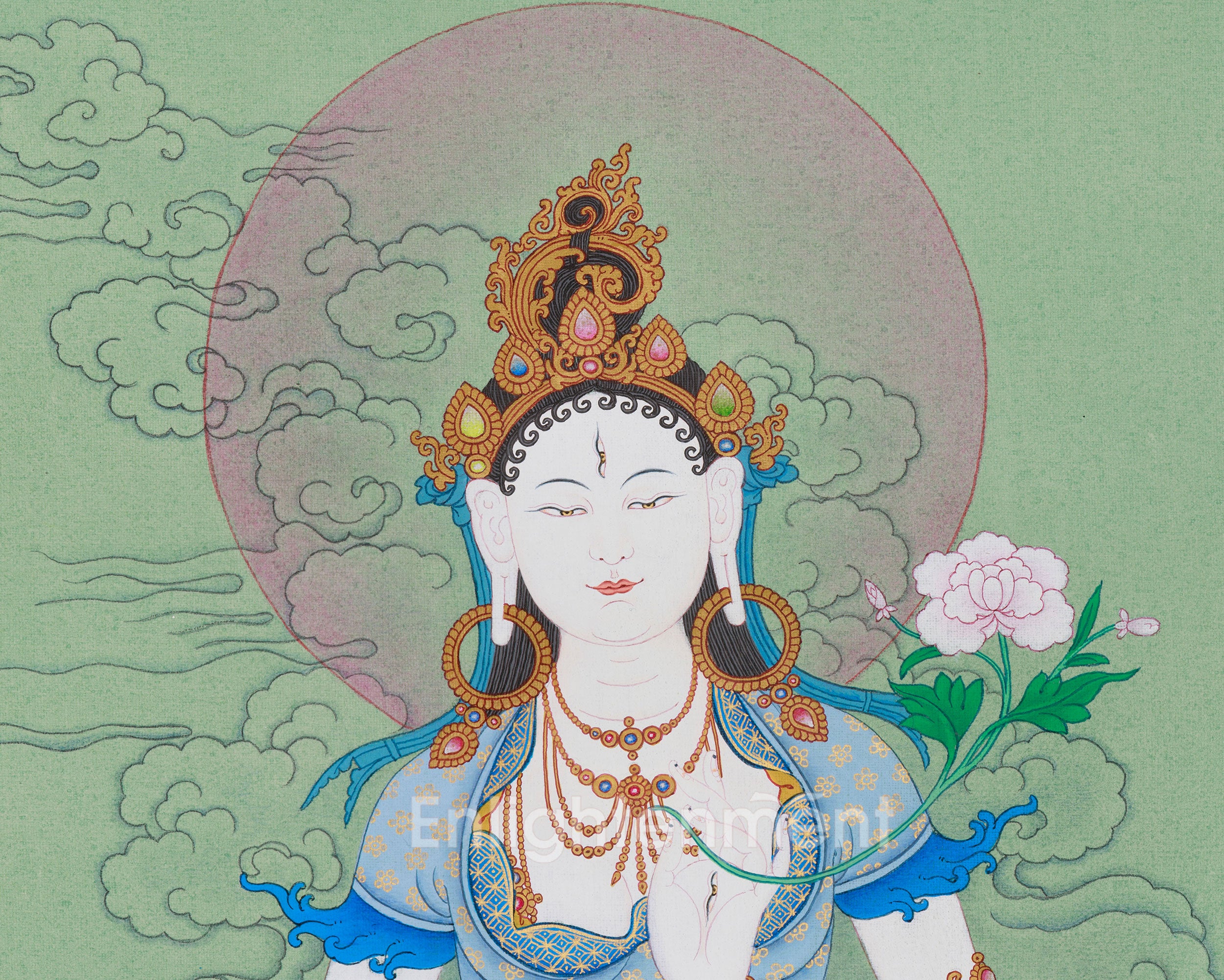 White Tara Bodhisattva of Longevity Thangka | A Symbol of Healing and Spiritual Well-being