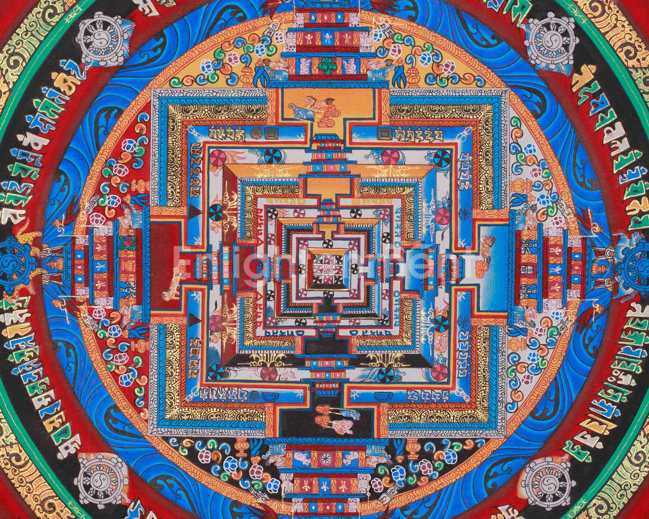 Spiritual Thangka Of Kalachakra Mandala | Himalayan Art Of Time, Space And Enlightenment | Meditation Altar