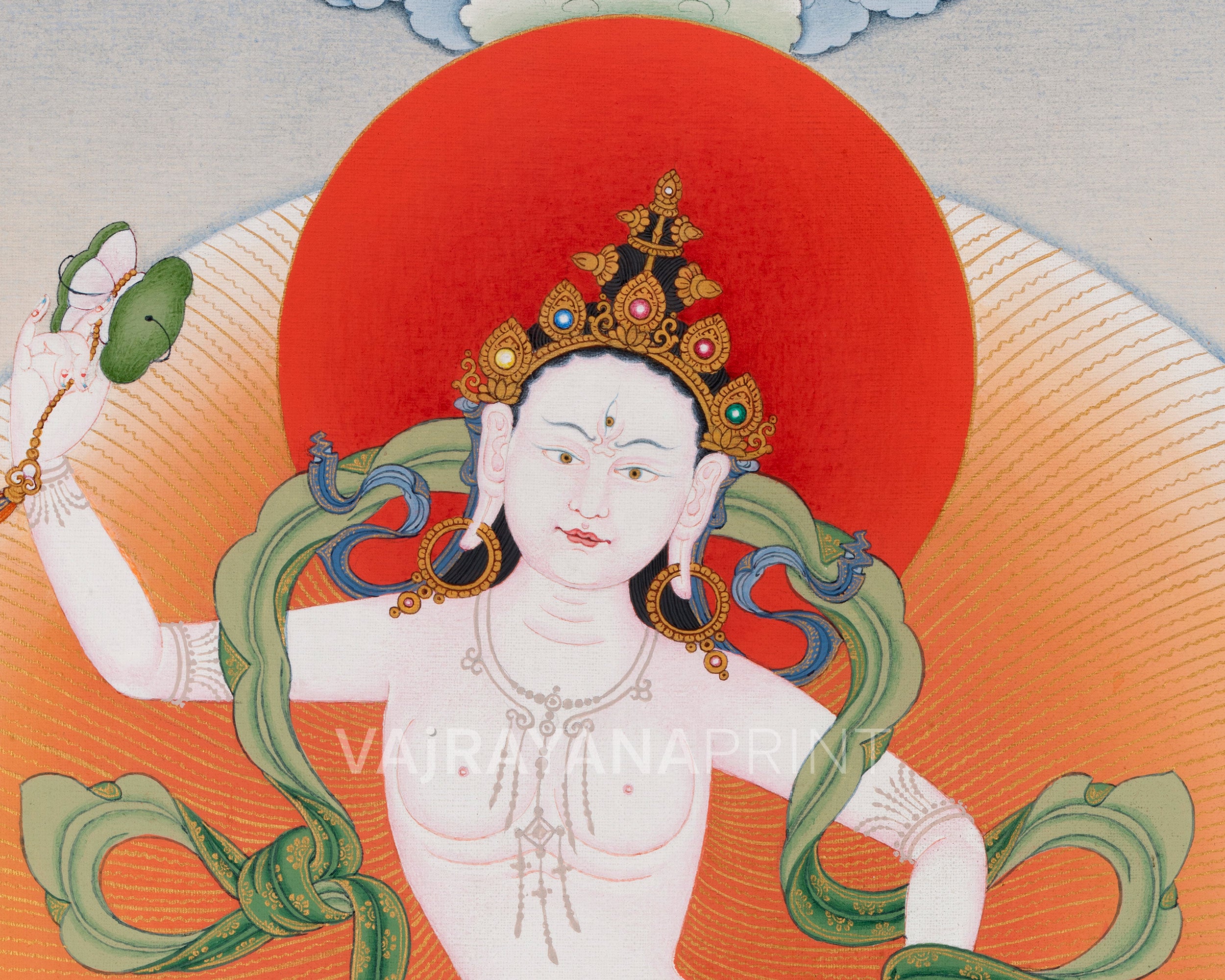 Machig Labdron Thangka Print | Great Tibetan Yogini | Digital Print
