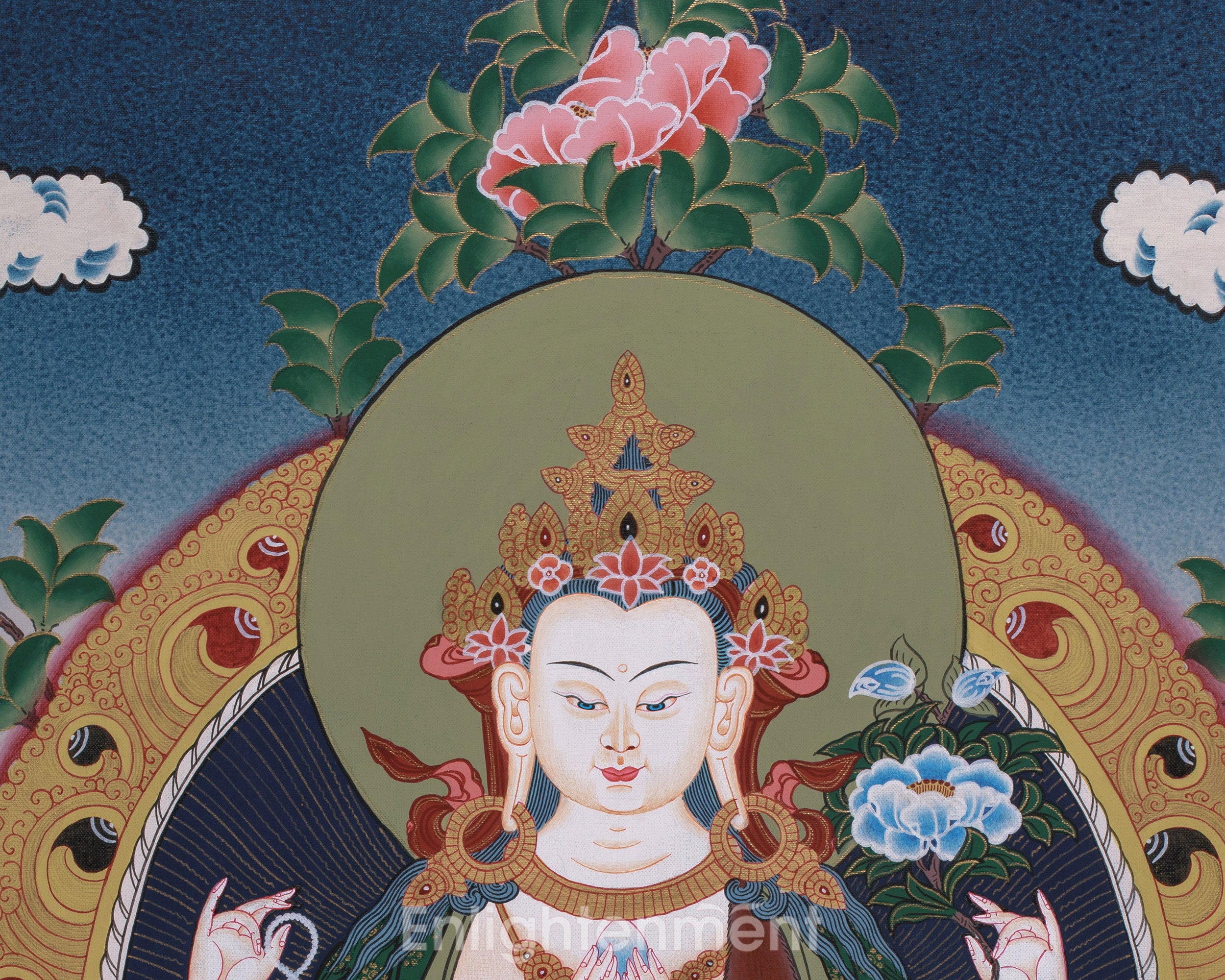 Chenrezig, Manjushri, and Vajrapani Thangka | The Trinity of Enlightenment