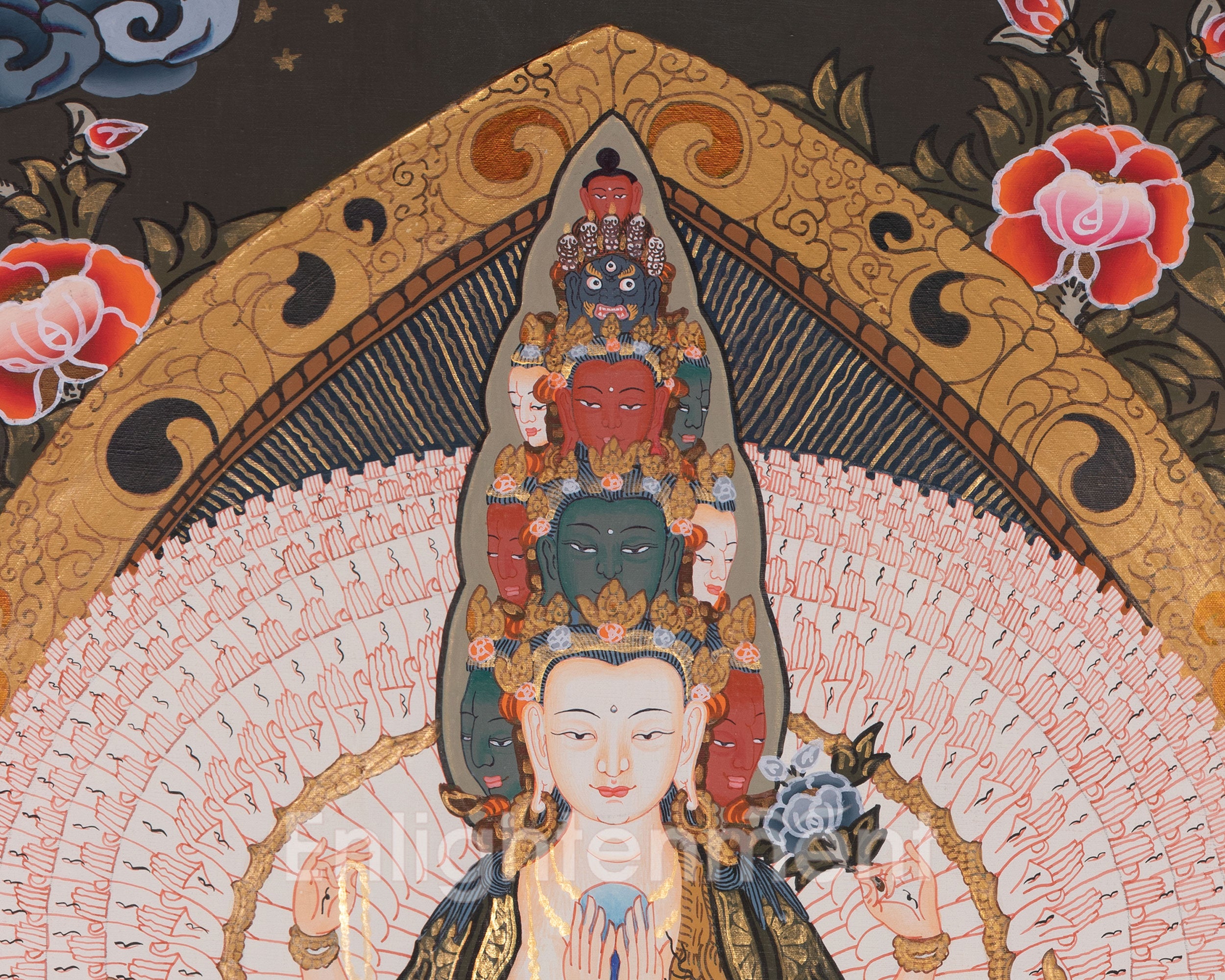Thousand Armed Bodhisattva Chenrezig Thangka | Infinite Compassion and Protection