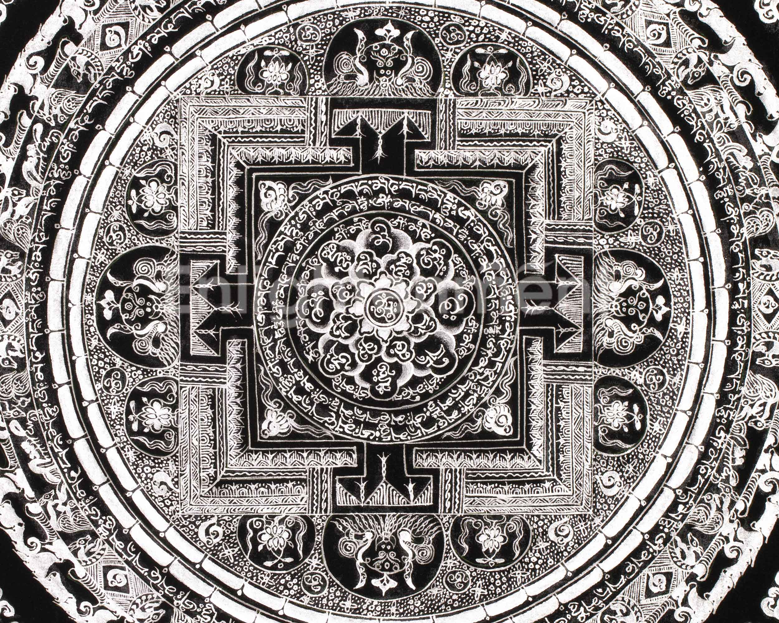 Tibetan Buddhist Mantra Mandala | High-Quality Mandala Painting