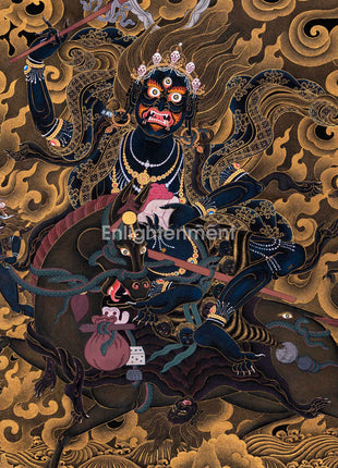 Palden Lhamo Kali Thangka Painting For Mindfulness | Sacred Mahakali Art for Daily Practice