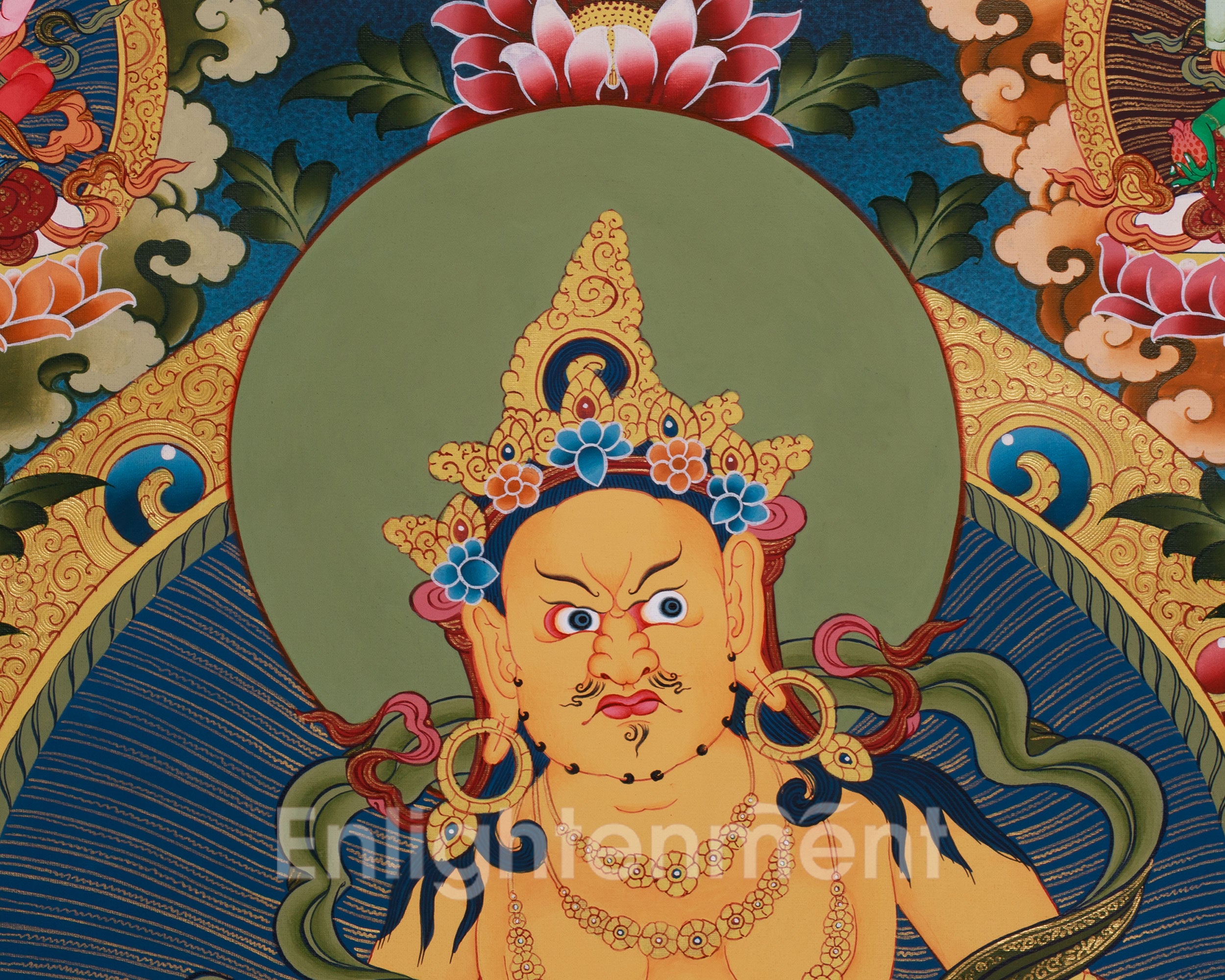 Pancha Dzambhala Thangka | Tibetan Deities of Wealth, Fortune, and Prosperity