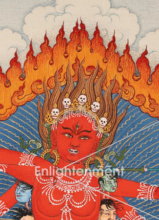 Hand-Painted Himalayan Thangka For Kurukulla Mantra Pratice | Traditional Tibetan Dakini Art