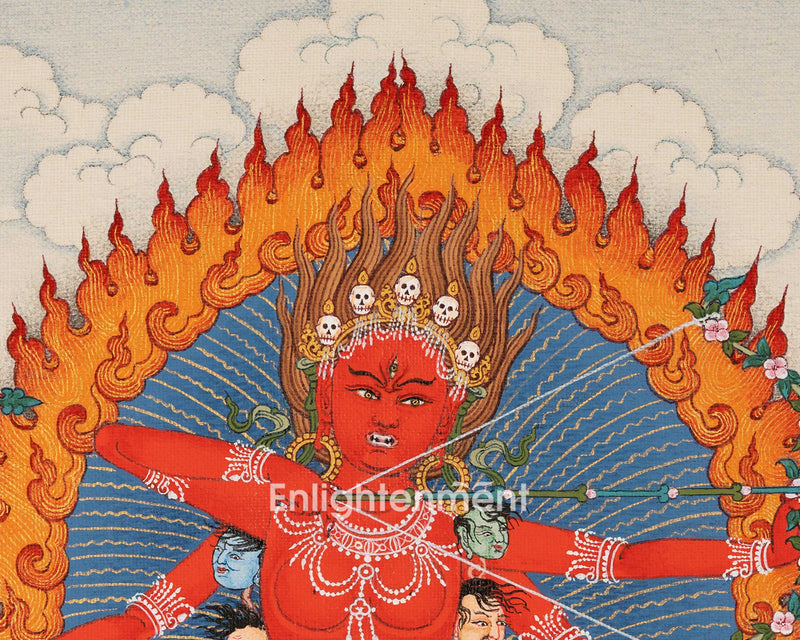 Hand-Painted Himalayan Thangka For Kurukulla Mantra Pratice | Traditional Tibetan Dakini Art