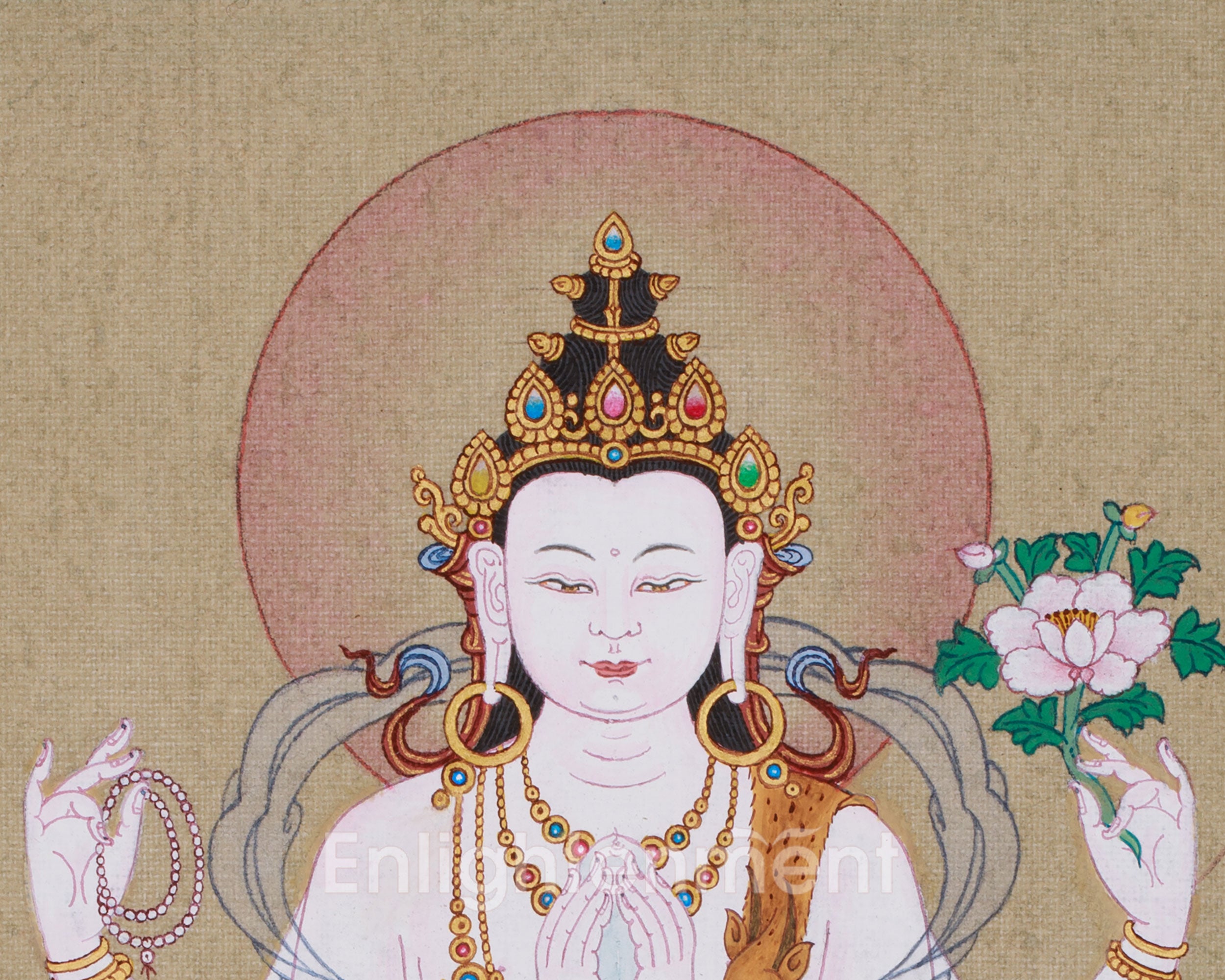 Four Armed Chenrezig Thangka | Avalokiteshvara’s Boundless Compassion