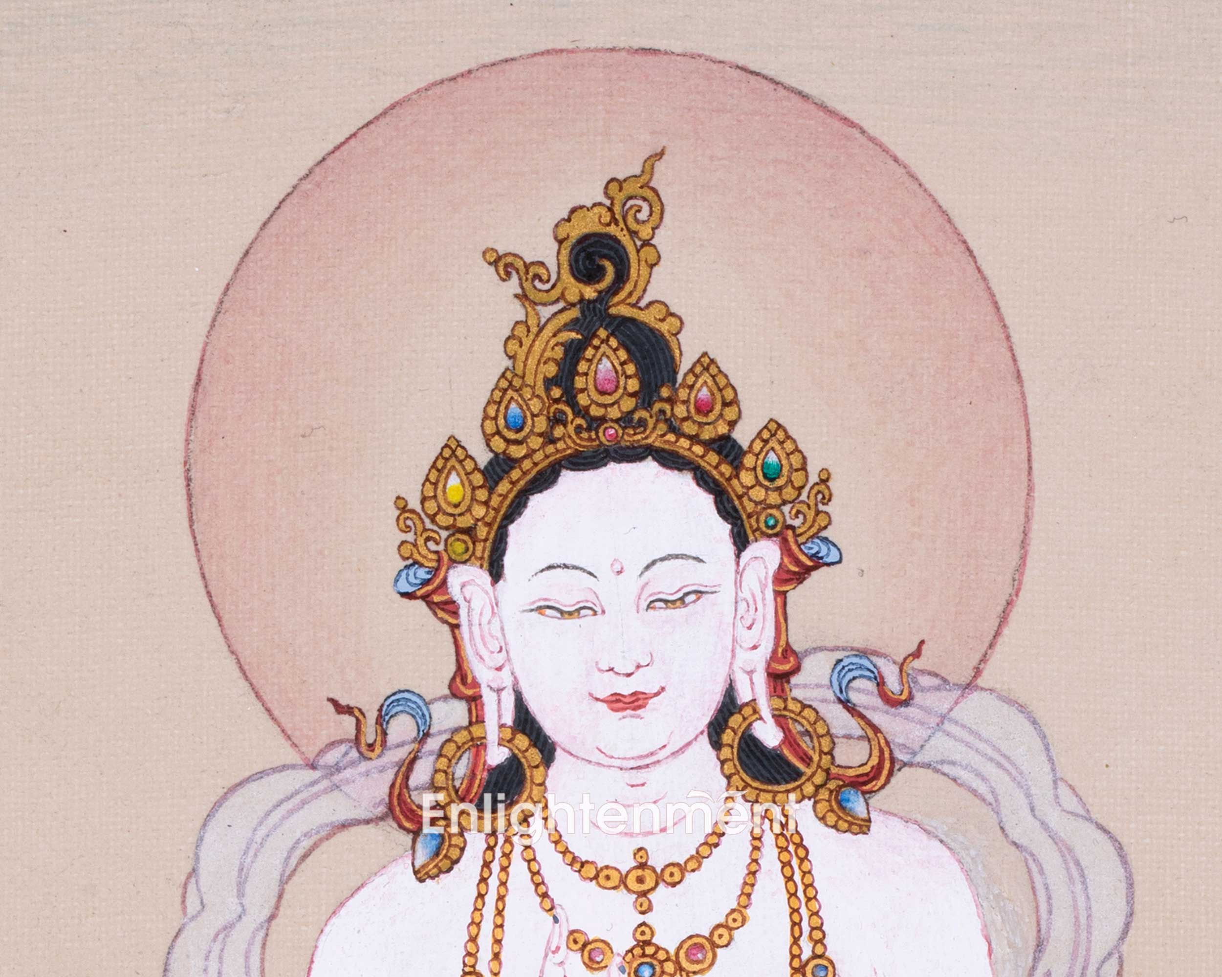 Small Yeshe Tsogyal Thangka | Guru Rinpoche's Consort | Female Spiritual Canvas Art