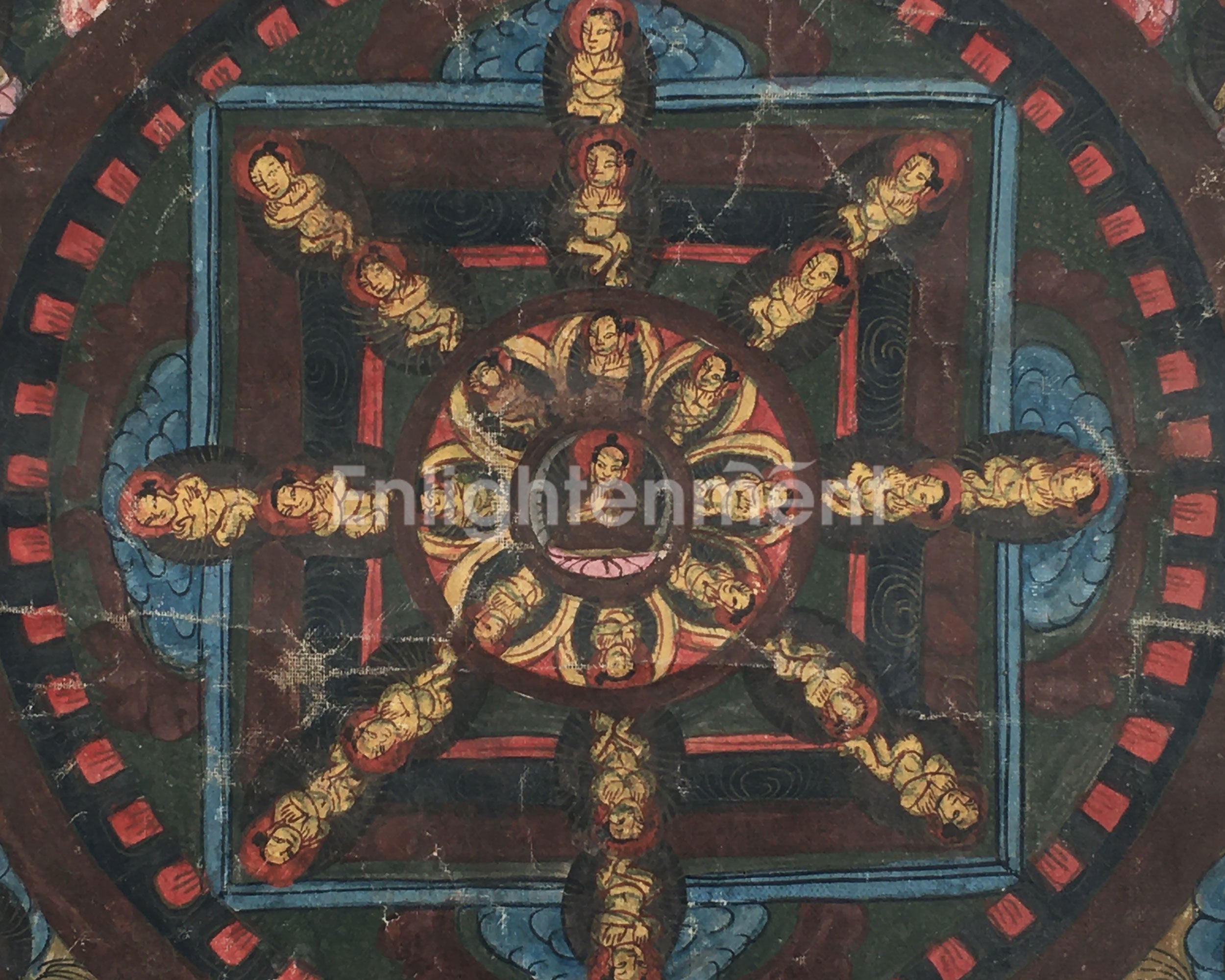Beautiful Brocade Mandala Thangka | Buddhist Handpainted Art | Religious Wall Decors