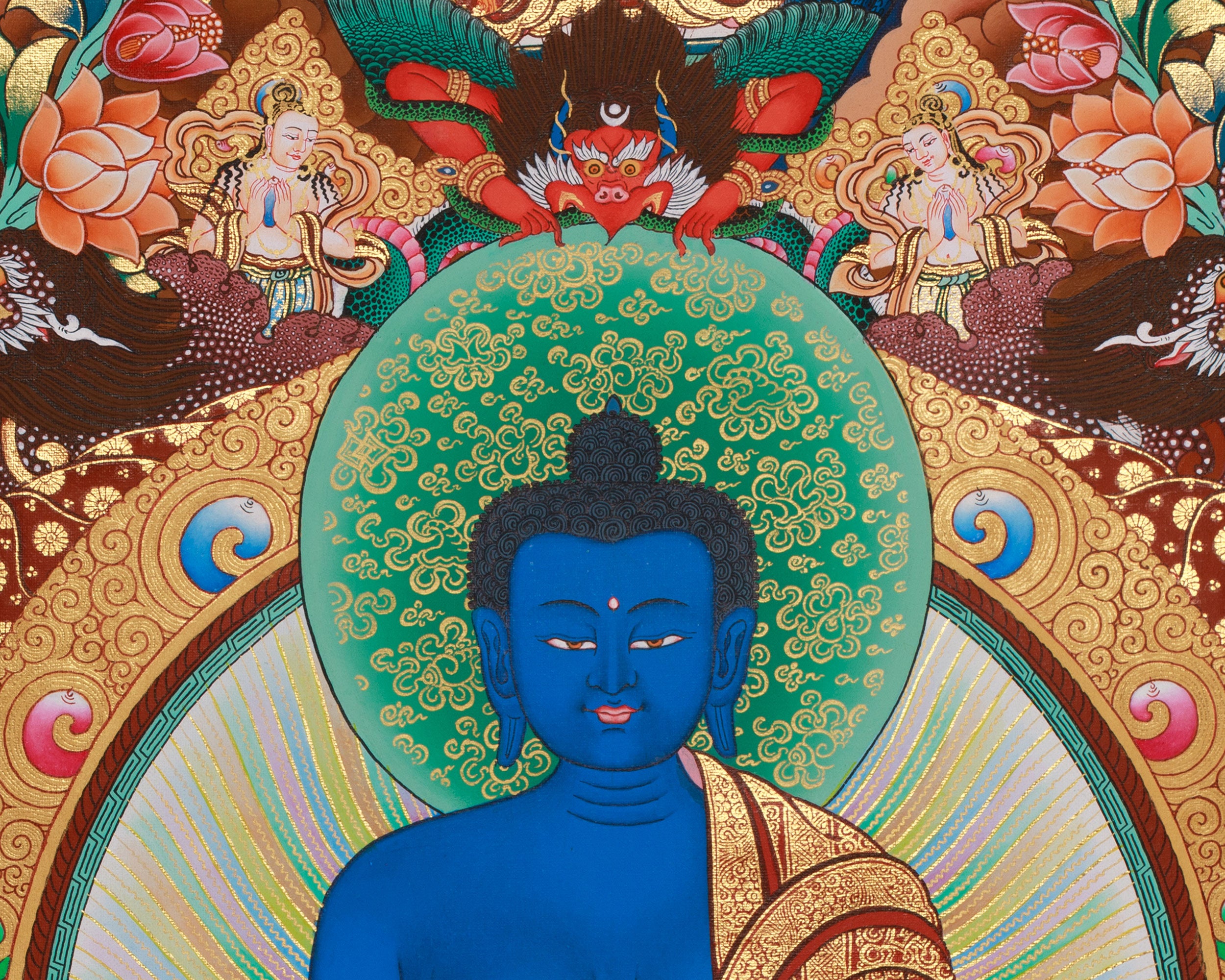 Eight Medicine Buddha Thangka | Divine Assembly of Healing Deities