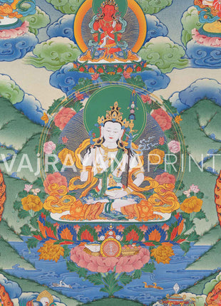 Traditional Pema Gyalpo Print | Guru Rinpoche's Manifestation Art | Buddhist Decor