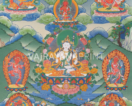 Traditional Pema Gyalpo Print | Guru Rinpoche's Manifestation Art | Buddhist Decor