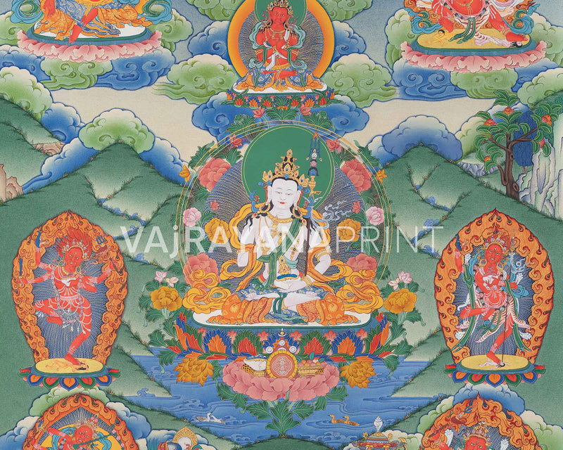 Traditional Pema Gyalpo Print | Guru Rinpoche's Manifestation Art | Buddhist Decor