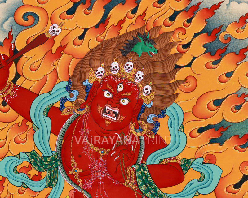 Spiritual Hayagriva Thangka Print | The Divine Fierce Protector | Digital Canvas Print Decor