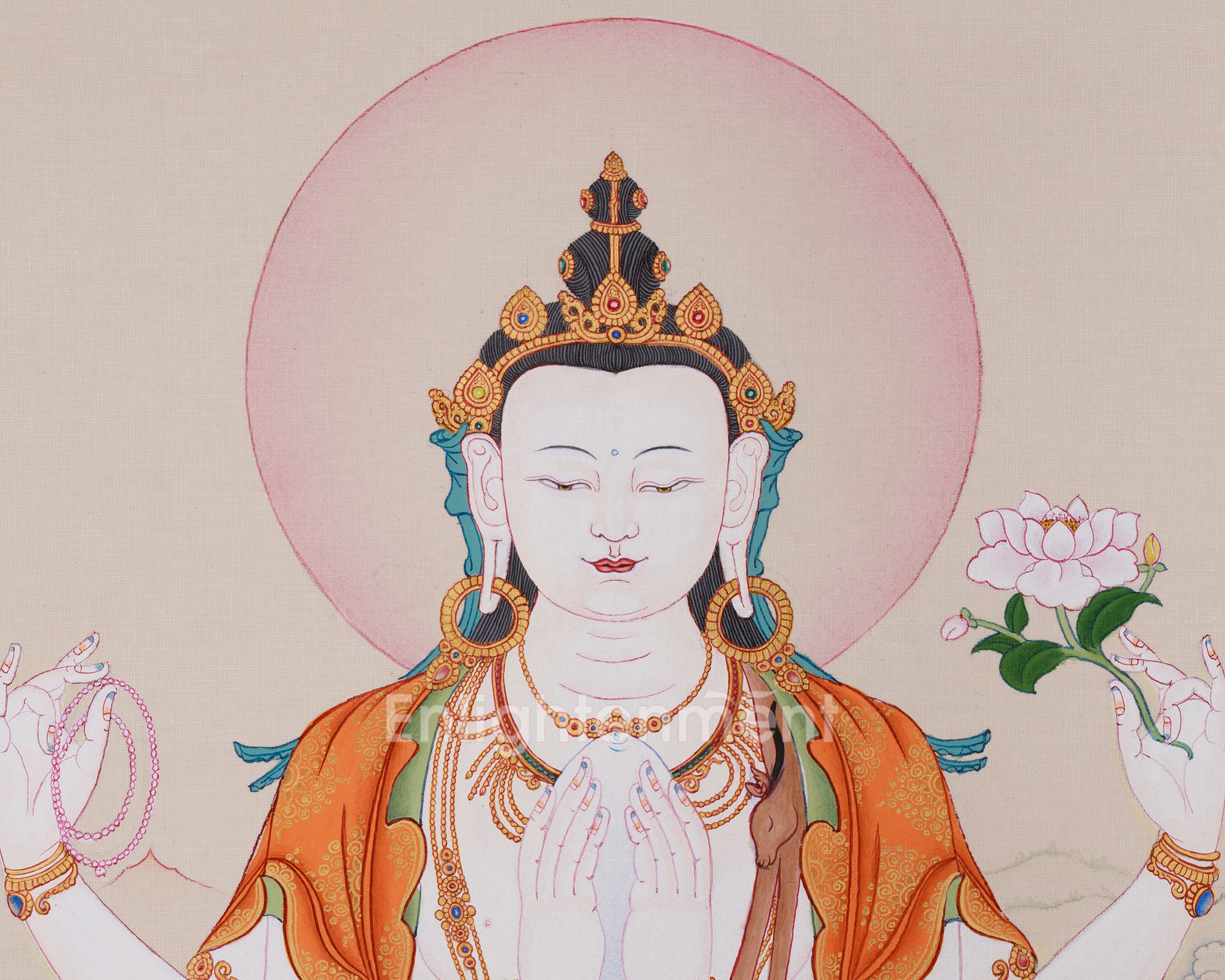 Universal Compassion Thangka of Avalokiteshvara | Chenrezig Thangka