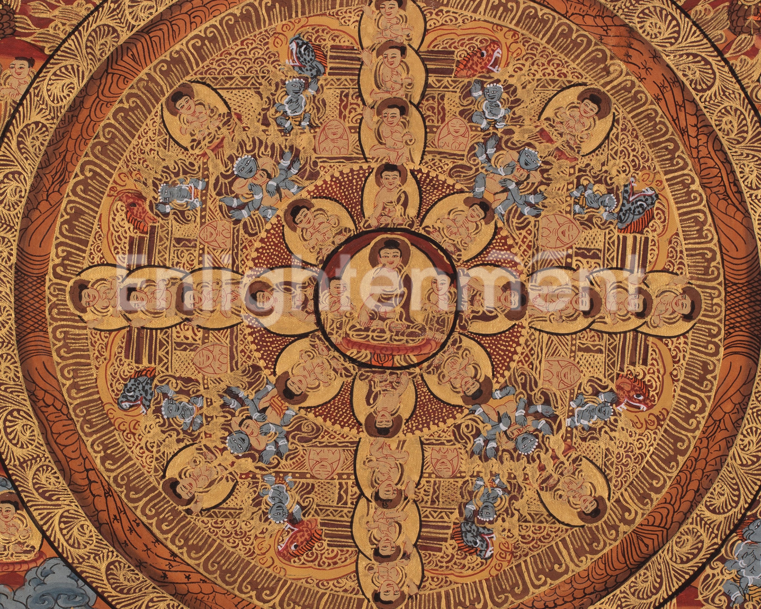 Tibetan Pancha Buddha Mandala | Representing Enlightened Wisdom