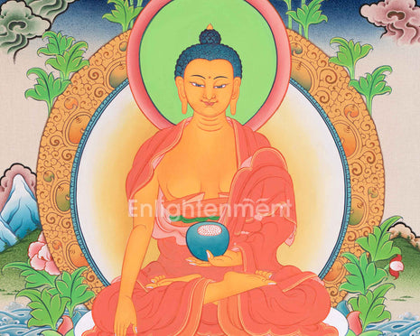 Shakyamuni Buddha Art | Hand Painted Sacred Thangka Painting | Spiritual Wall Decors