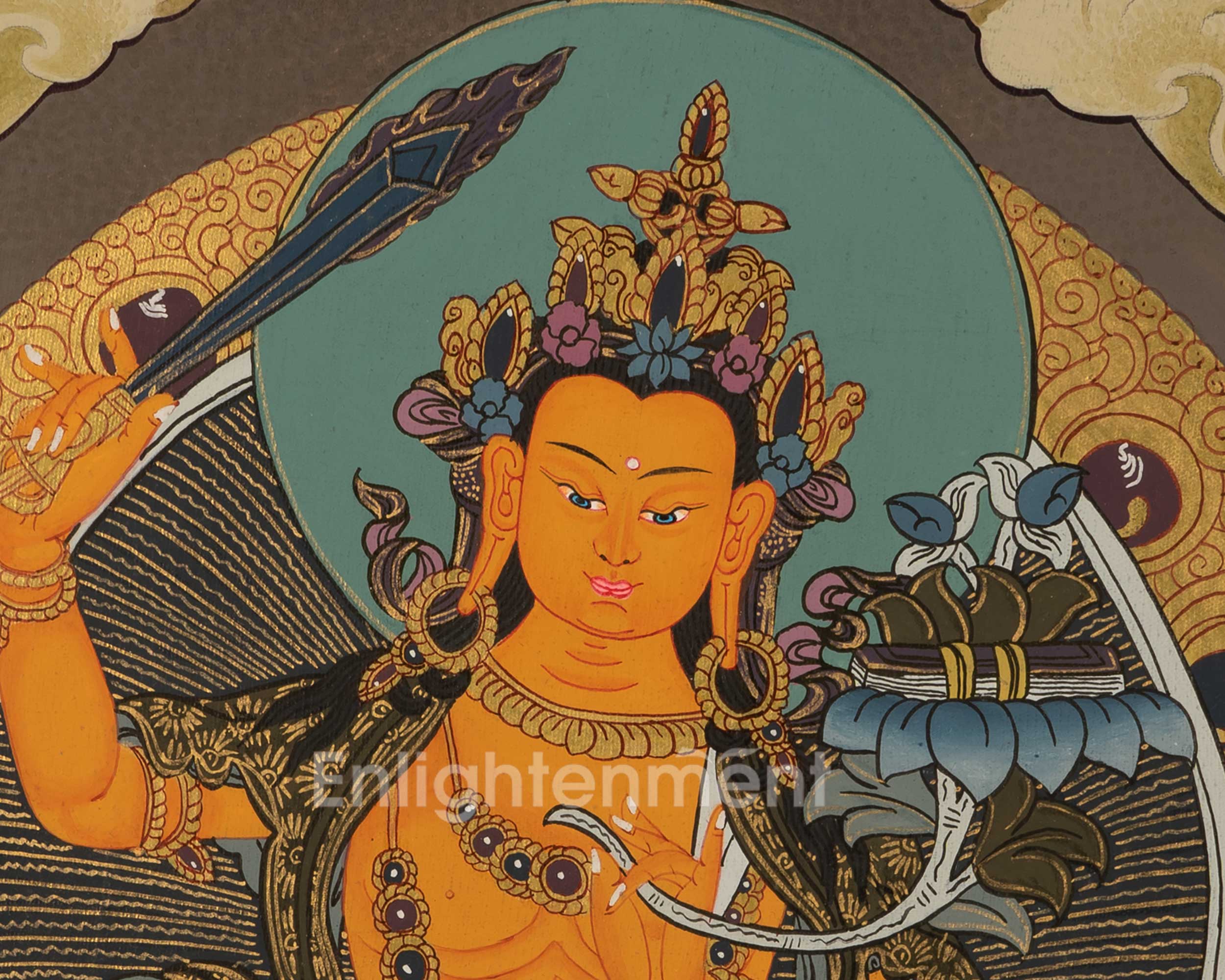 Manjushree Thangka Painting | Buddhist Wall Hanging