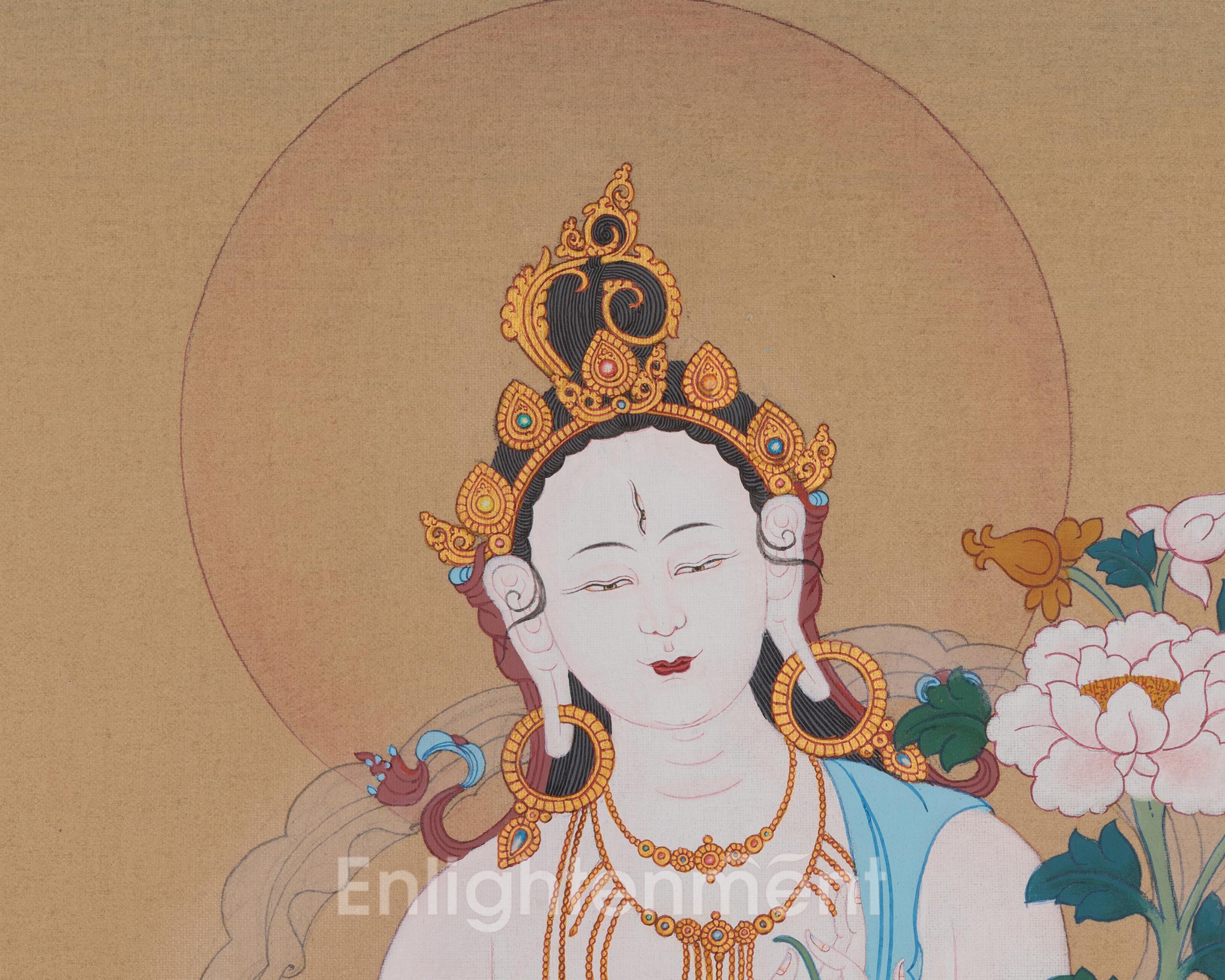 White Tara Spiritual Healing Art | Compassion Goddess | Thangka Painting