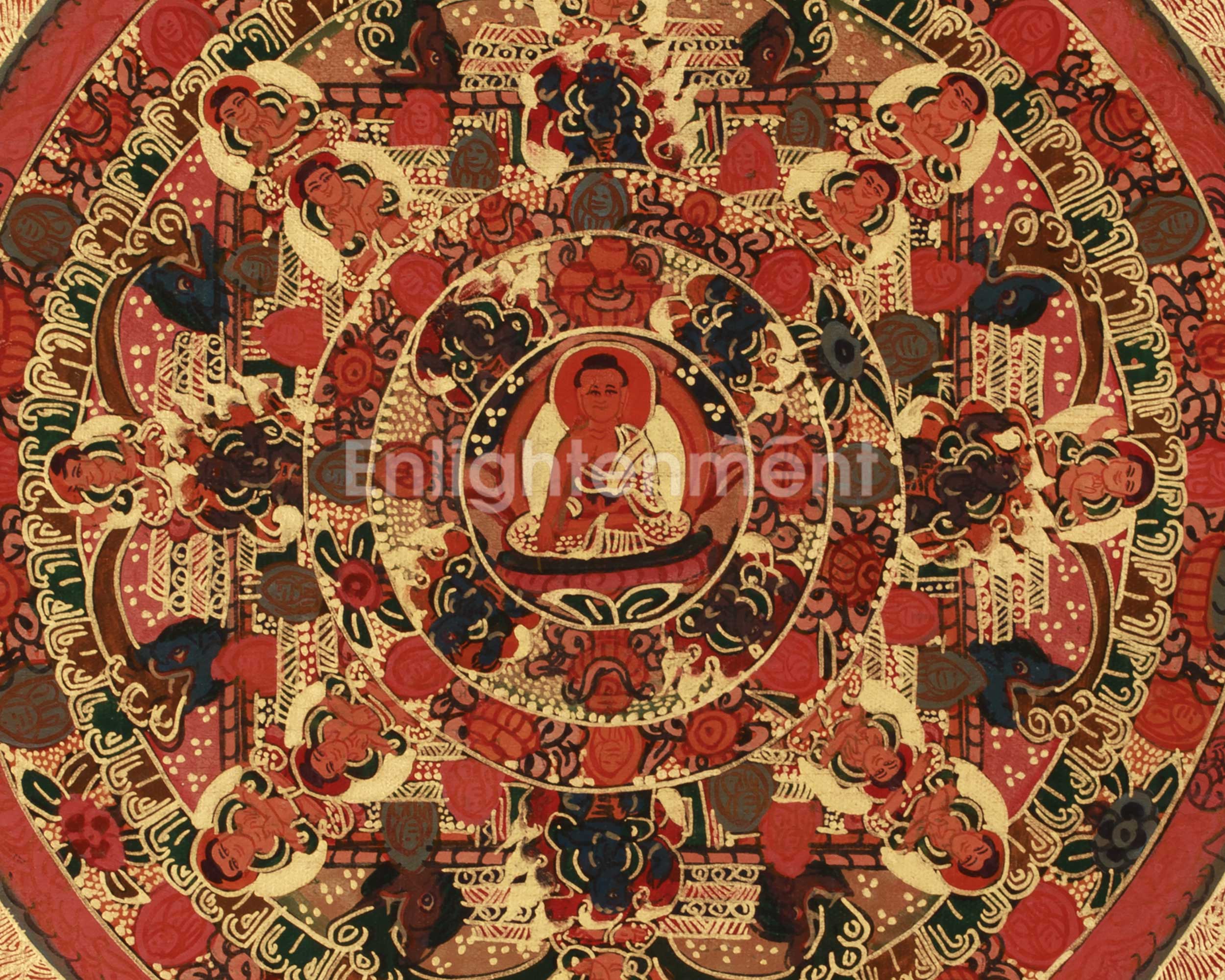 Tibetan Artwork of Buddha Mandala | Symbolized Enlightenment and Spiritual Harmony