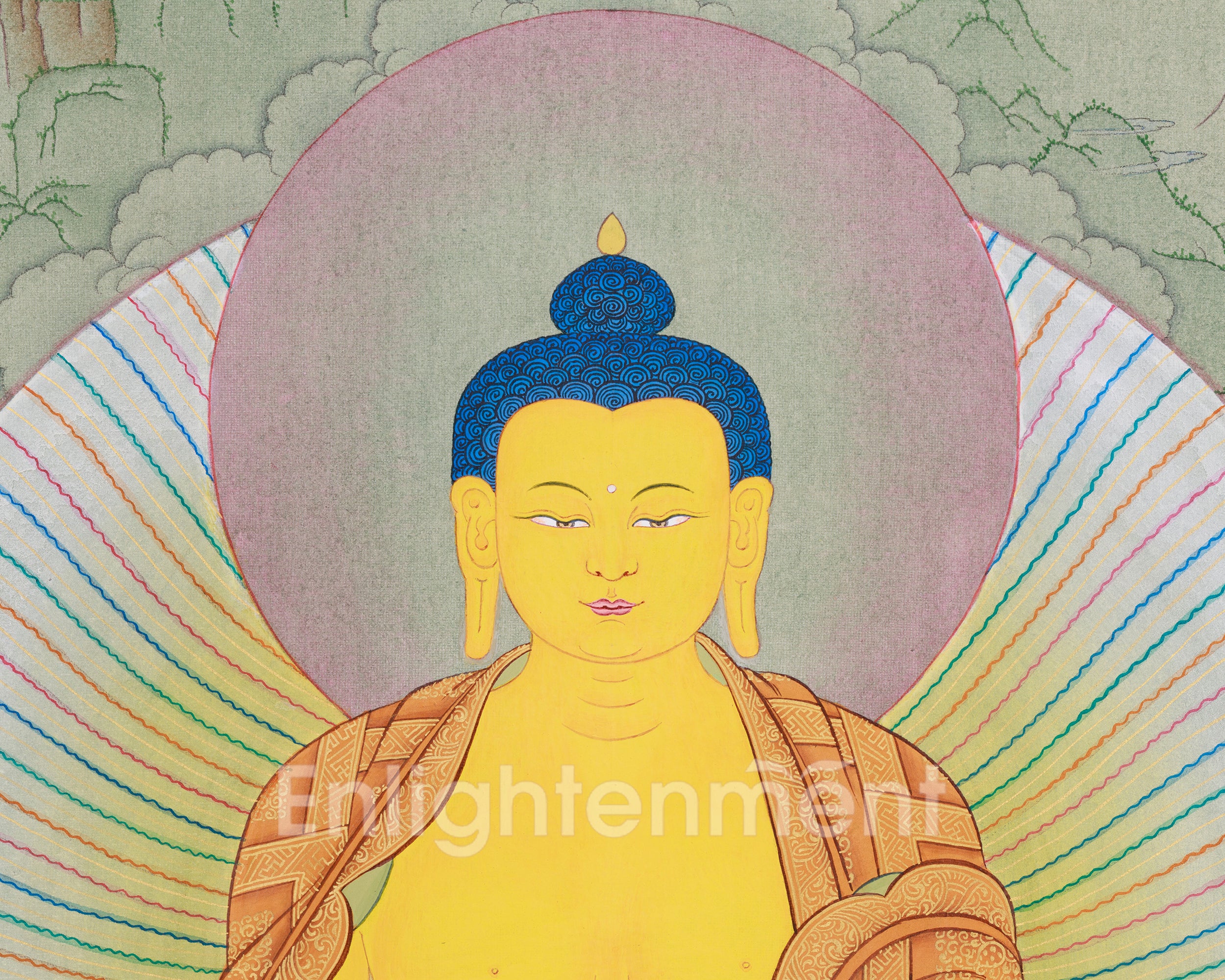 Traditional Gautam Buddha Thangka Painting |  Enlightened Buddha, Shakyamuni