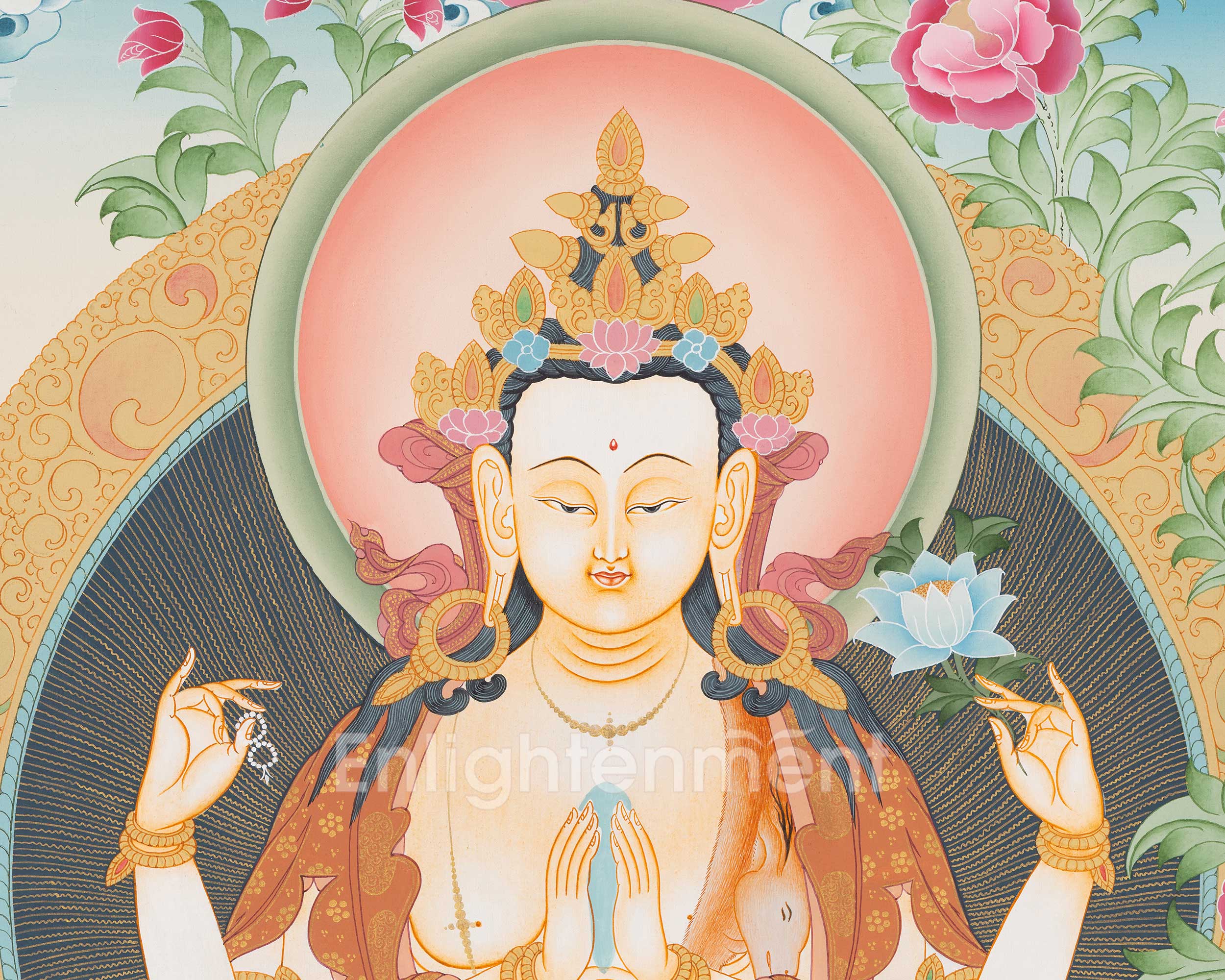 Avalokitesvara Chenresig Thangka | Religious Buddhist Art | Buddhist Gifts