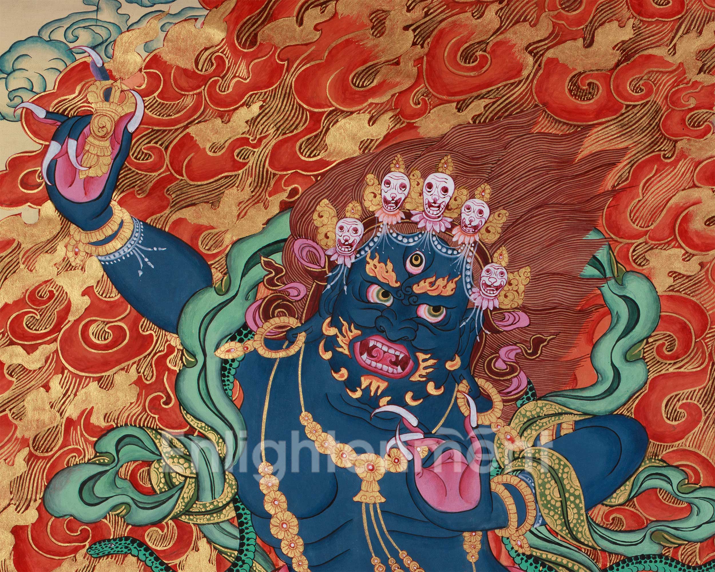 Tibetan Wrathful Deity Vajrapani | Guardian of Power and Strength