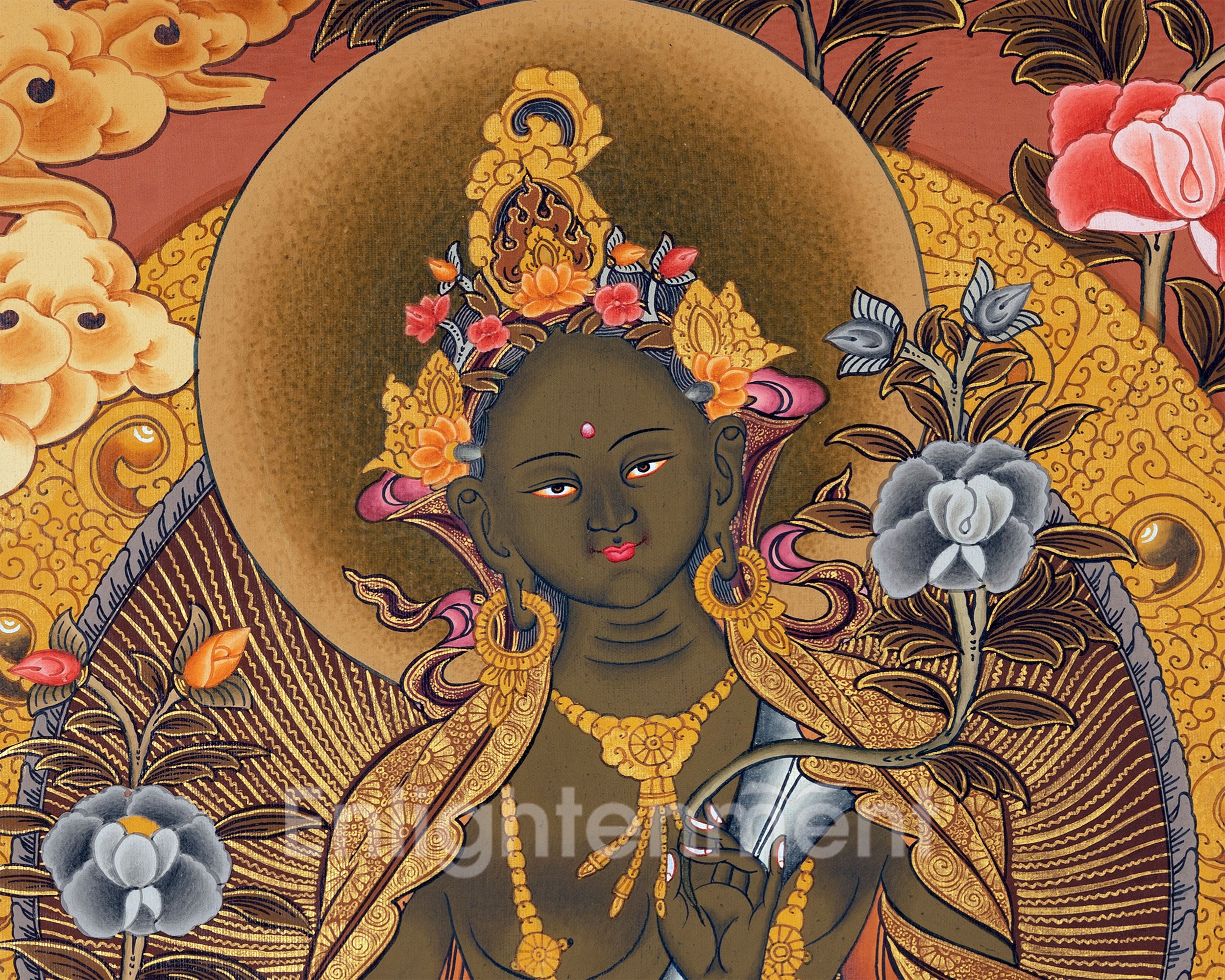 Religious Green Tara Thangka | Representation of Compassion and Wisdom