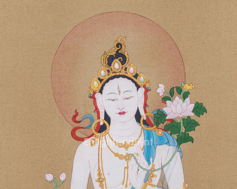 Extra-ordinary White Tara Thangka Painting