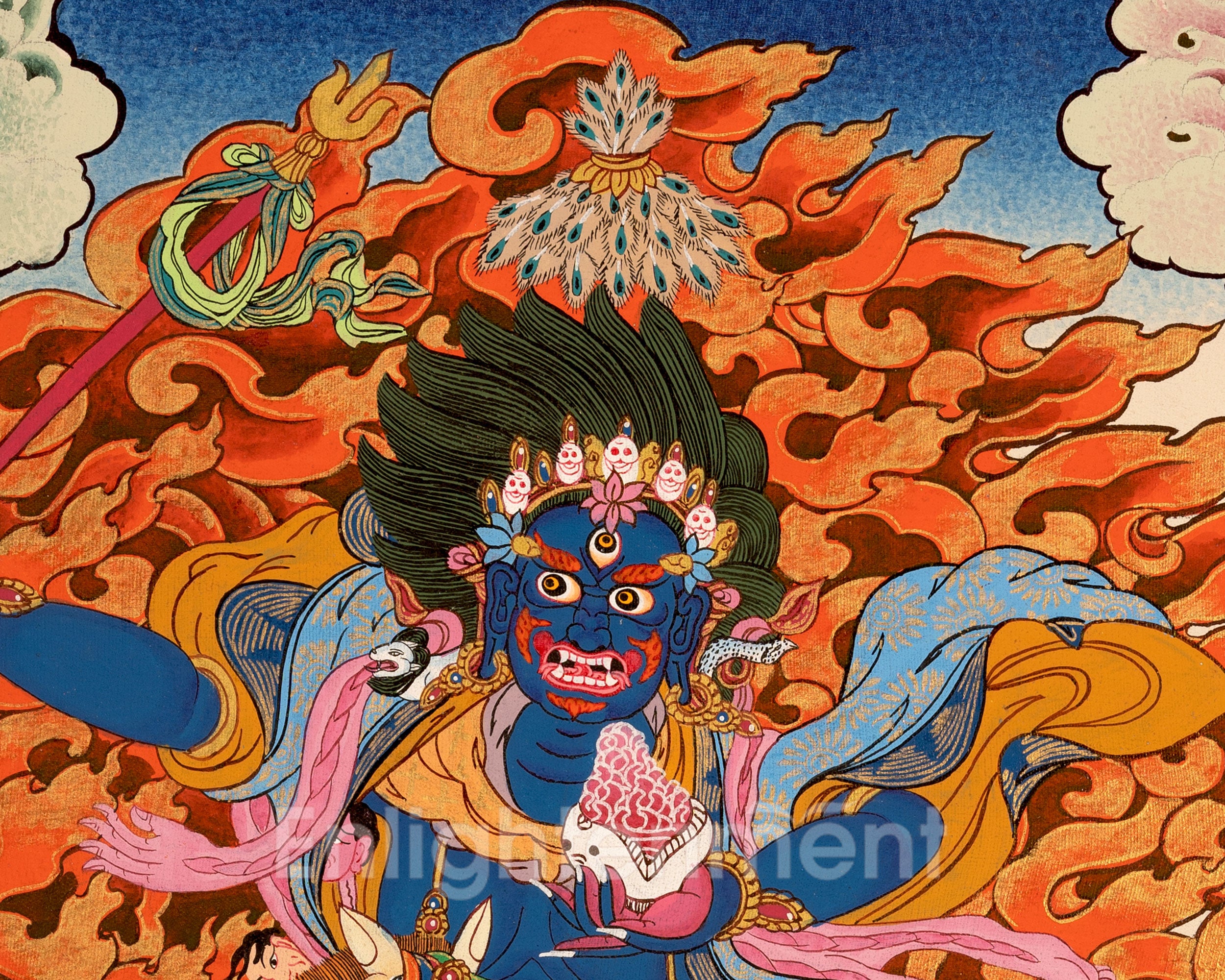 Original Hand-Painted Palden Lhamo Thangka | Feminist Deity Vajrayana Travel Thangka For Practitioner |