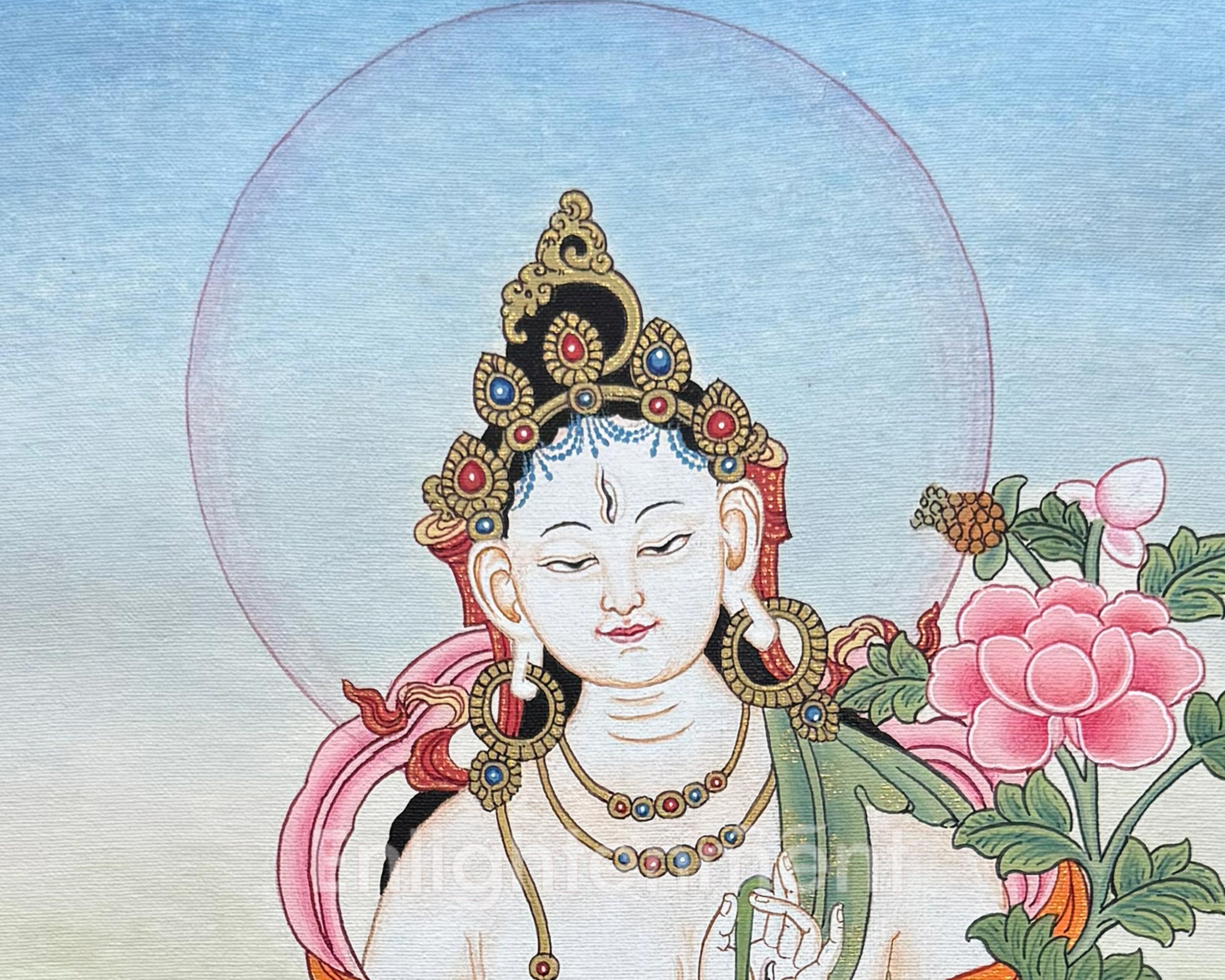 Sita Tara Thangka With Brocade | The Embodiment of Compassion and Longevity