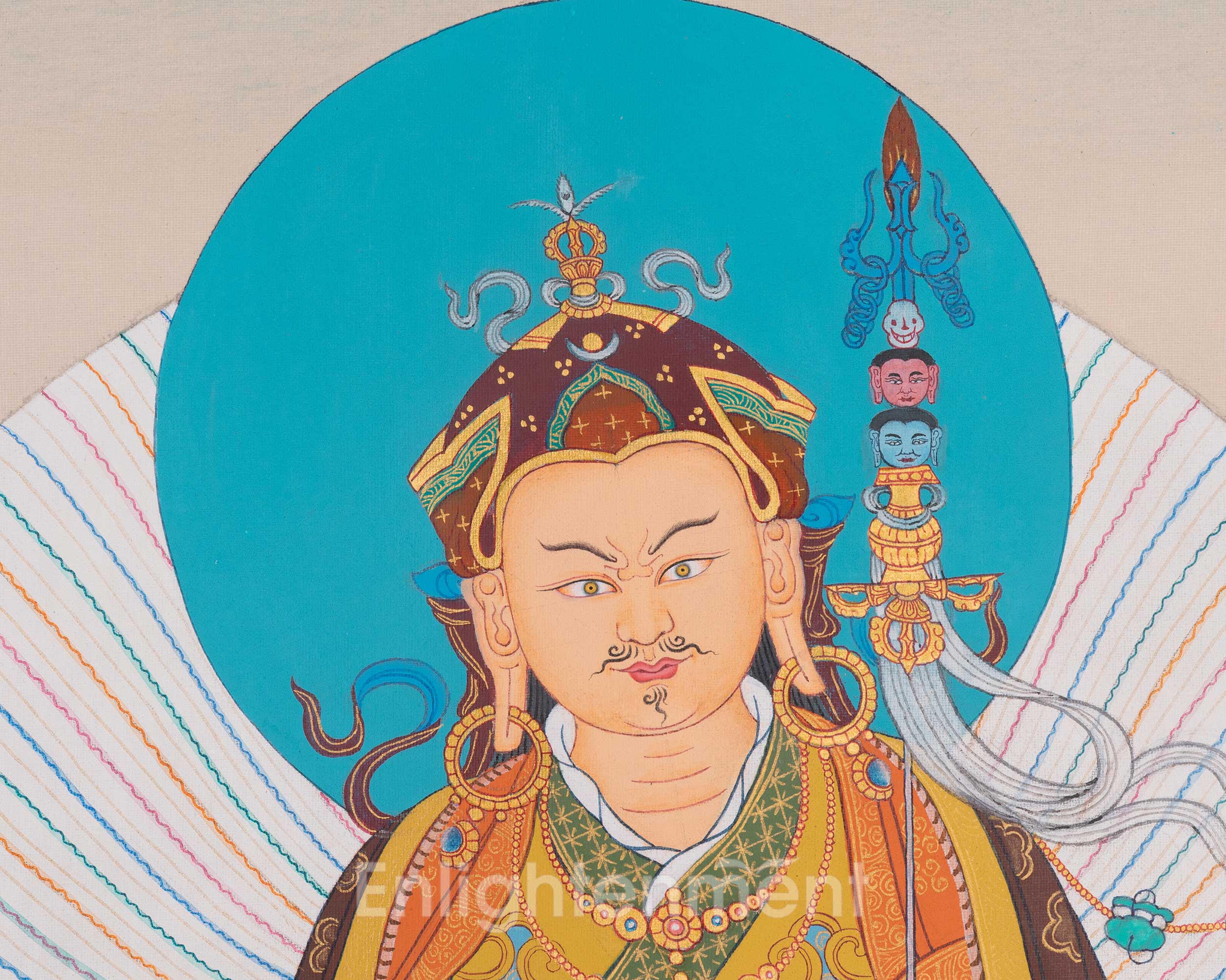 Guru Rinpoche Tibetan Art | Padmasambhava Sacred Artwork | Thangka Painting