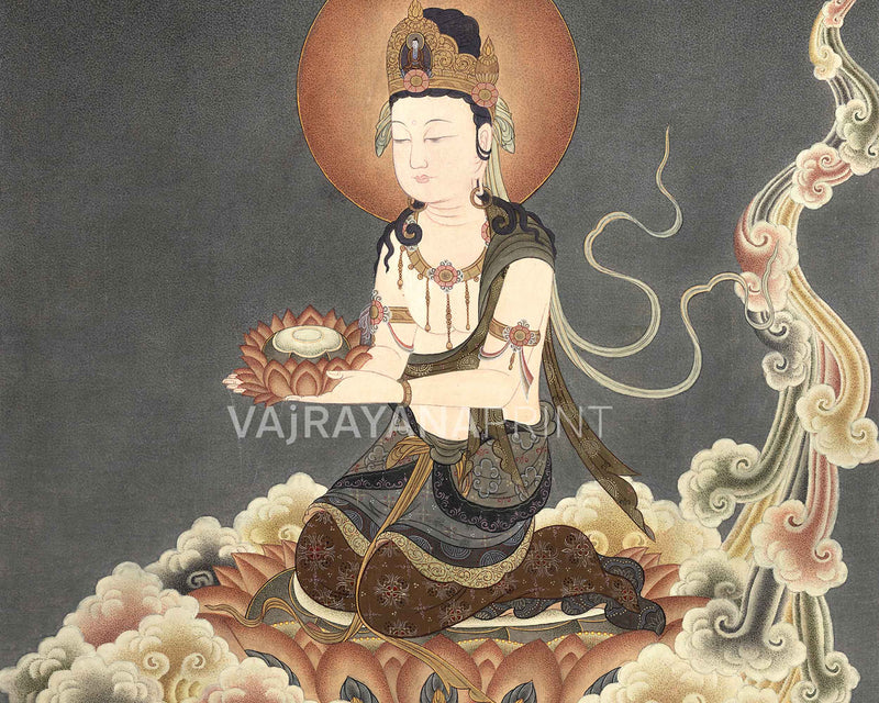 Bodhisattva Thangka Print | Traditional Buddhist Art