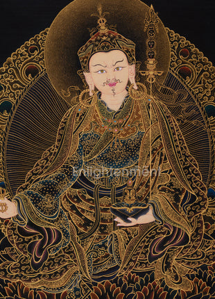 Gold Thangka of Guru Rinpoche | Precious Teacher of Tibetan Buddhism