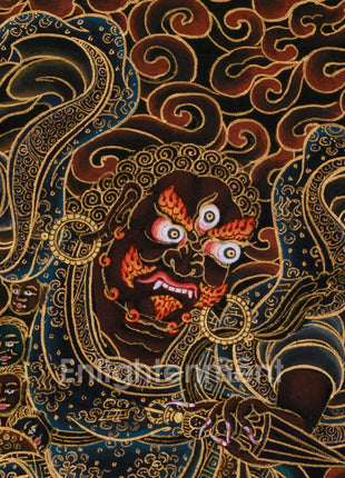Authentic Hand-Painted Dorje Drolo Thangka | Wrathful Wisdom for Spiritual Protection