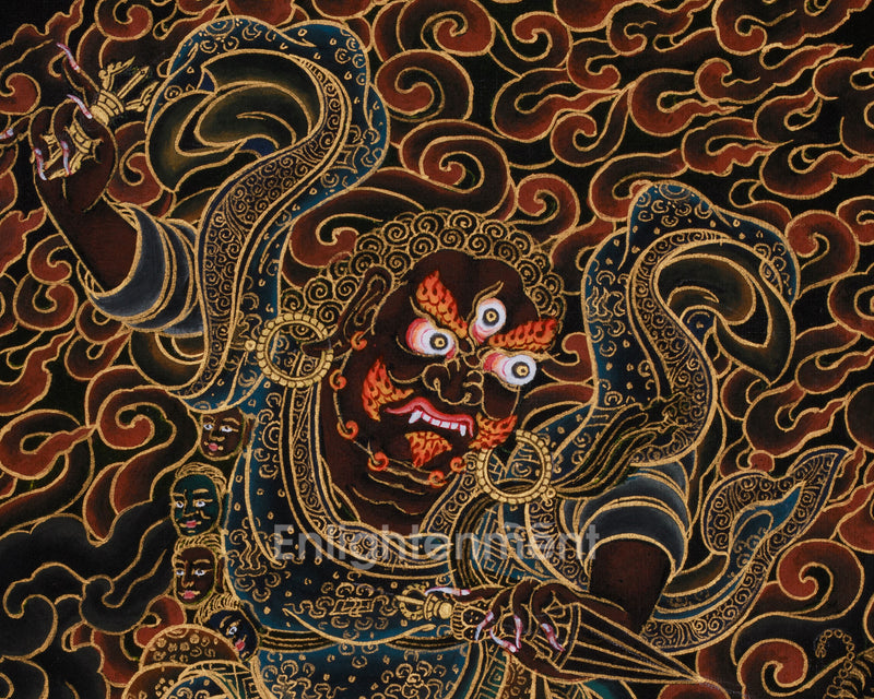 Authentic Hand-Painted Dorje Drolo Thangka | Wrathful Wisdom for Spiritual Protection