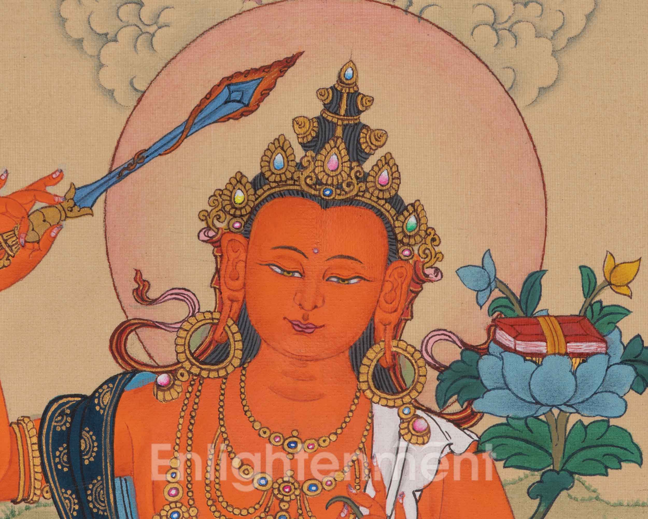 Manjushri Spiritual Art | Bodhisattva of Wisdom | Flaming Sword